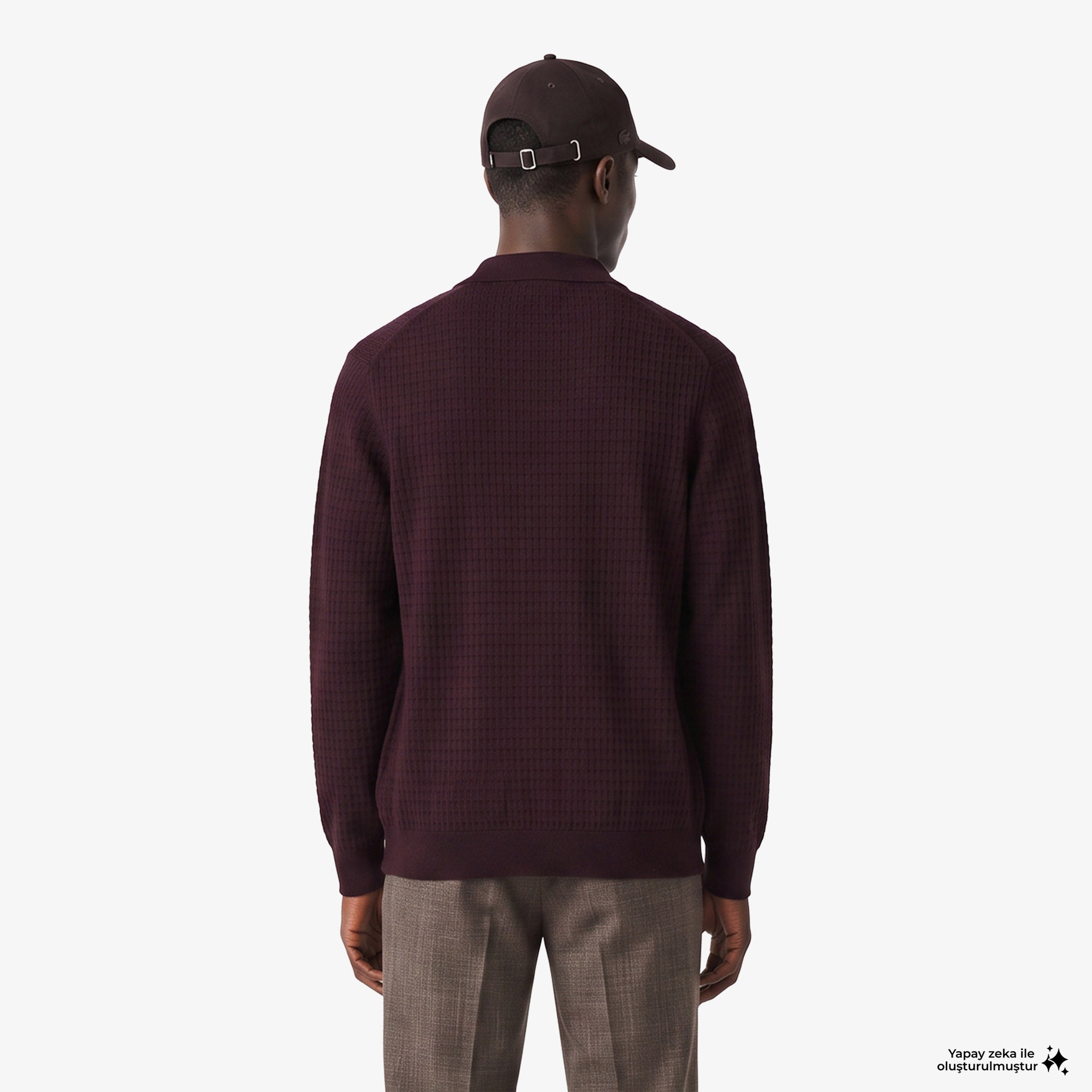 Erkek Regular Fit Yarım Fermuarlı Yün Bordo Kazak Erkek Regular Fit Yarım Fermuarlı Yün Bordo Kazak