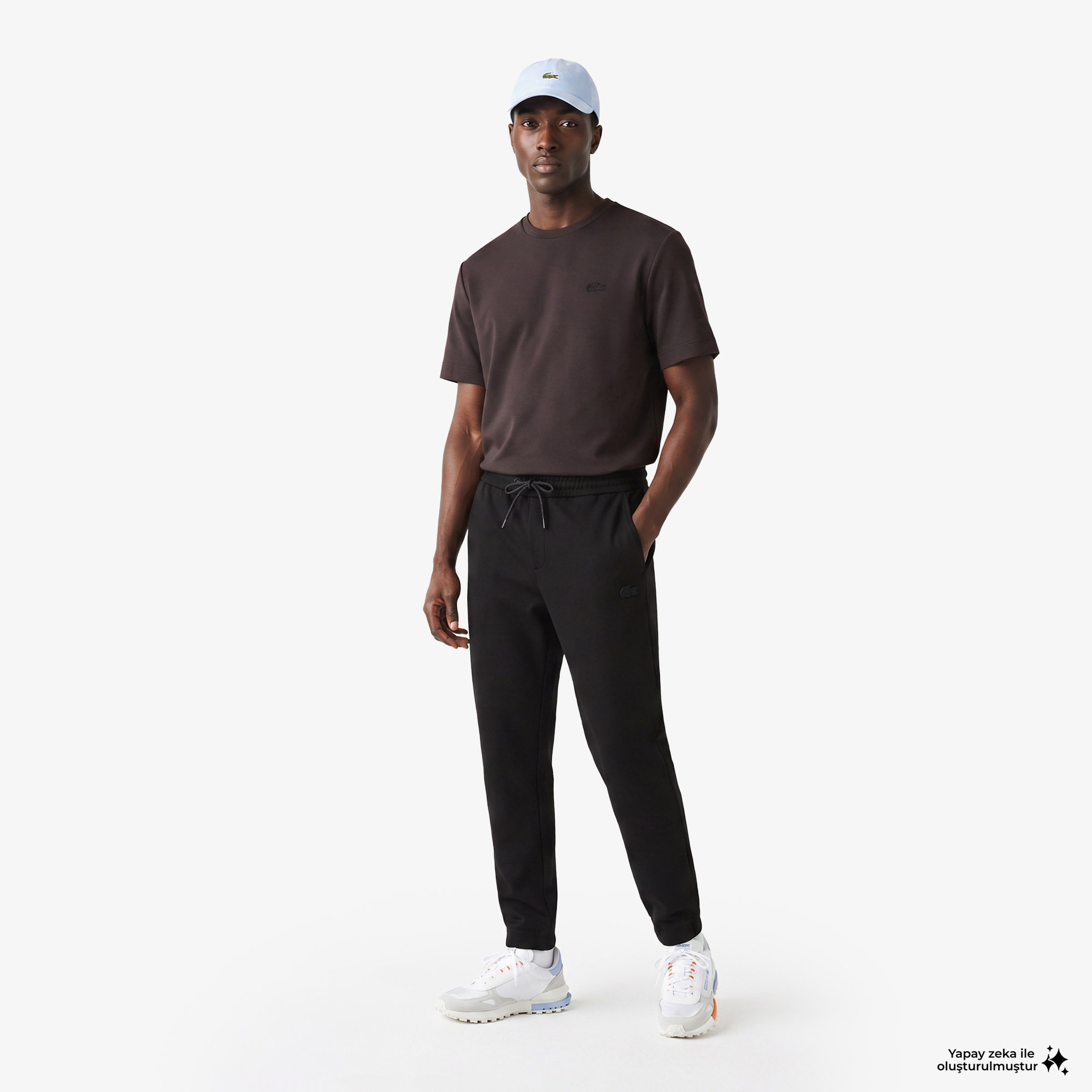 Erkek Oversize Fit Bisiklet Yaka Kahverengi T-Shirt