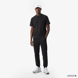 Erkek Relaxed Fit Bisiklet Yaka Monogram Siyah T-Shirt Siyah