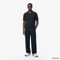 Erkek Regular Fit Kısa Kollu Polo Yaka Yün Koyu Yeşil Triko Yeşil