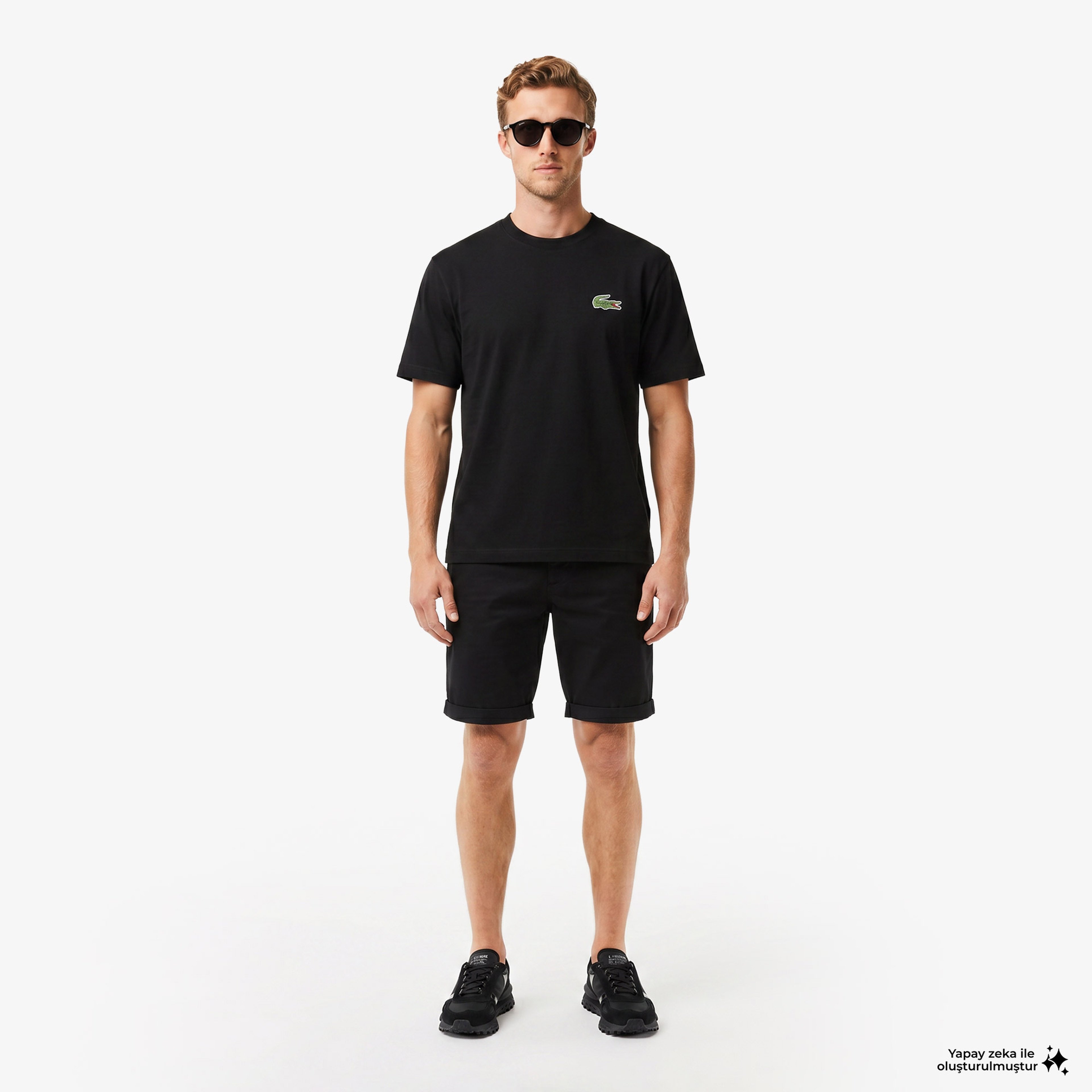 Unisex Loose Fit Bisiklet Yaka Organik Pamuk Siyah T-Shirt