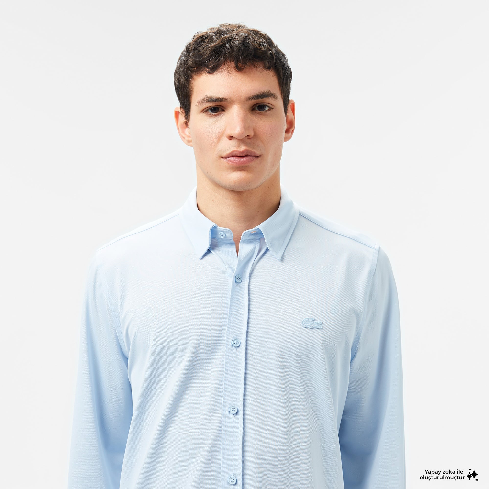Erkek Slim Fit Açık Mavi Gömlek