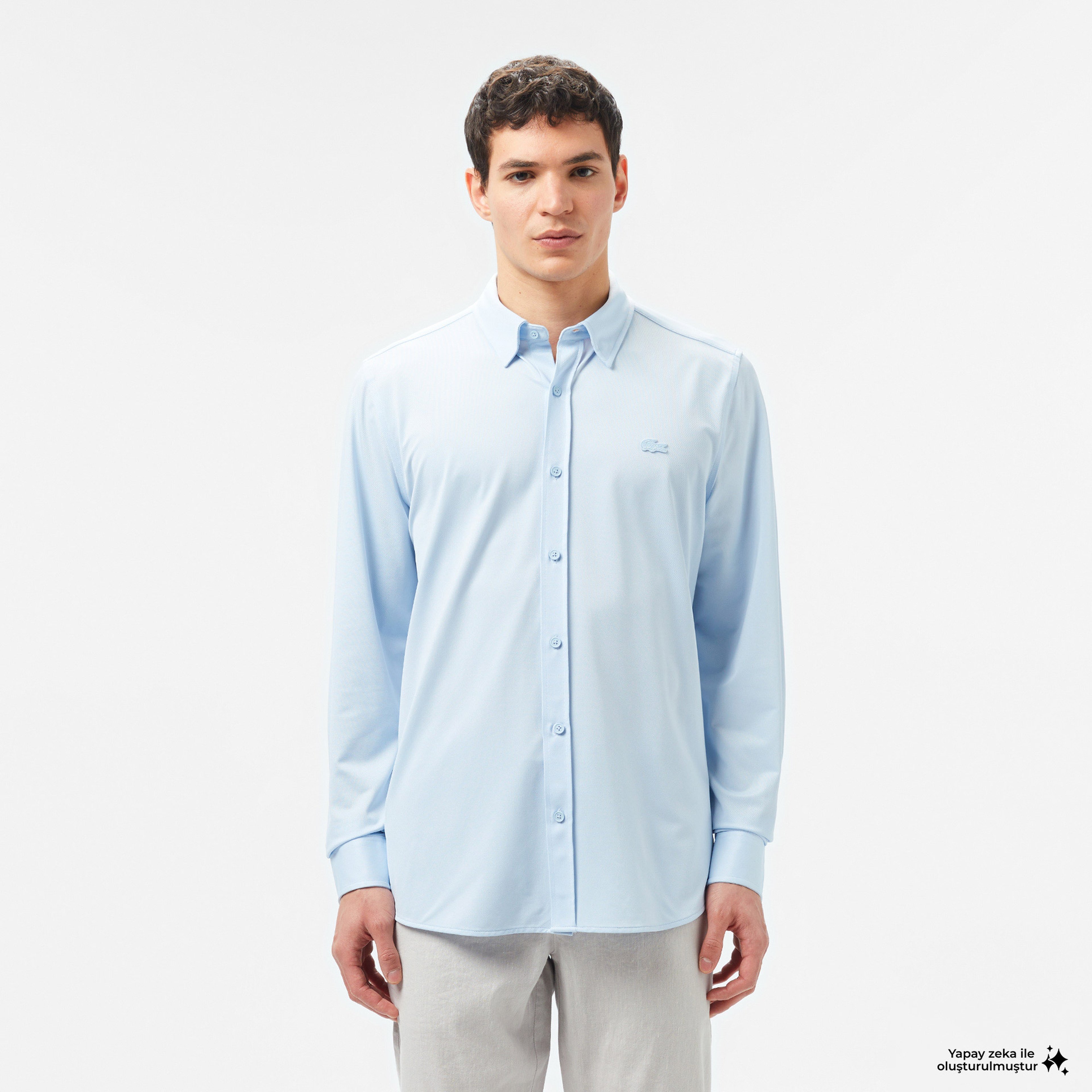 Erkek Slim Fit Açık Mavi Gömlek