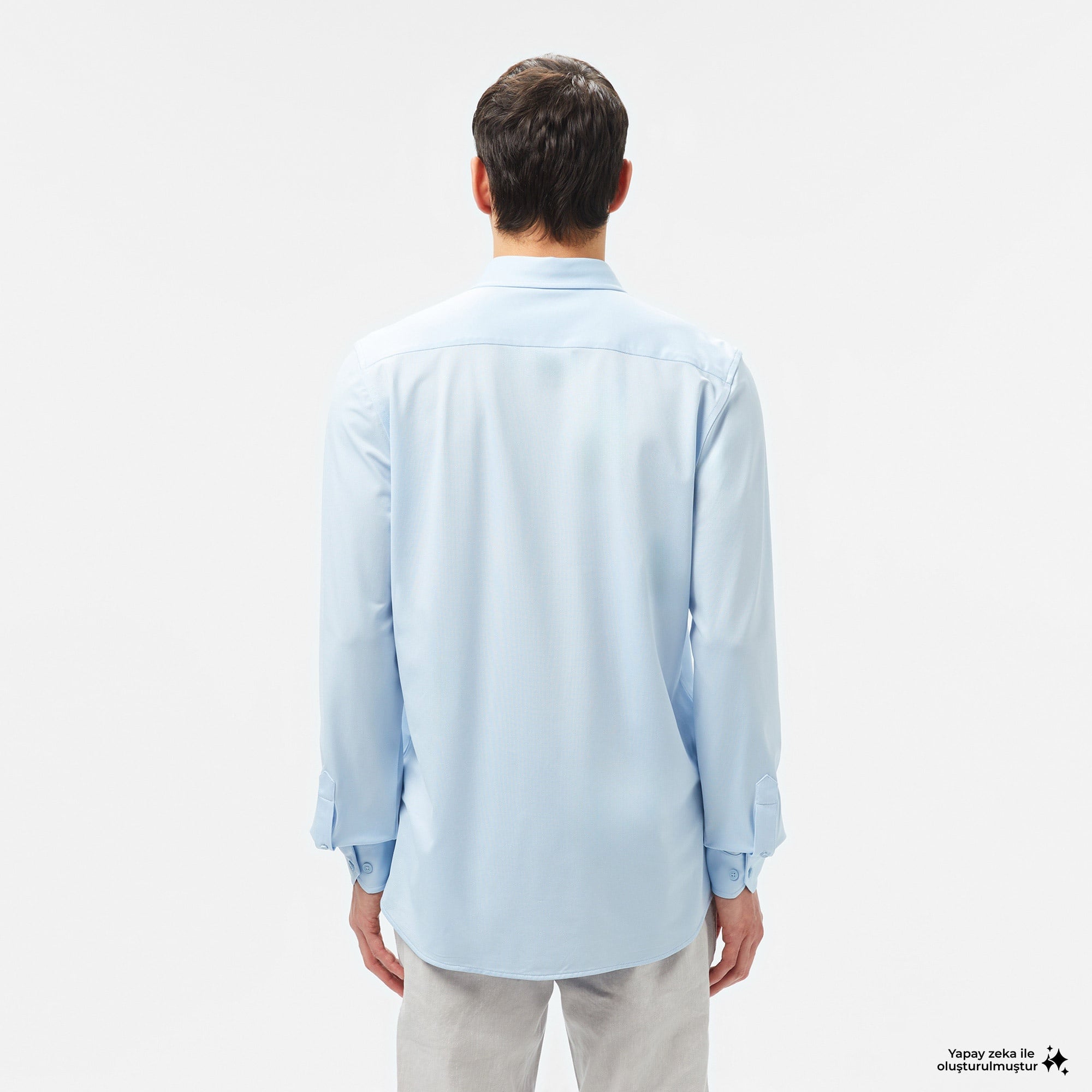 Erkek Slim Fit Açık Mavi Gömlek