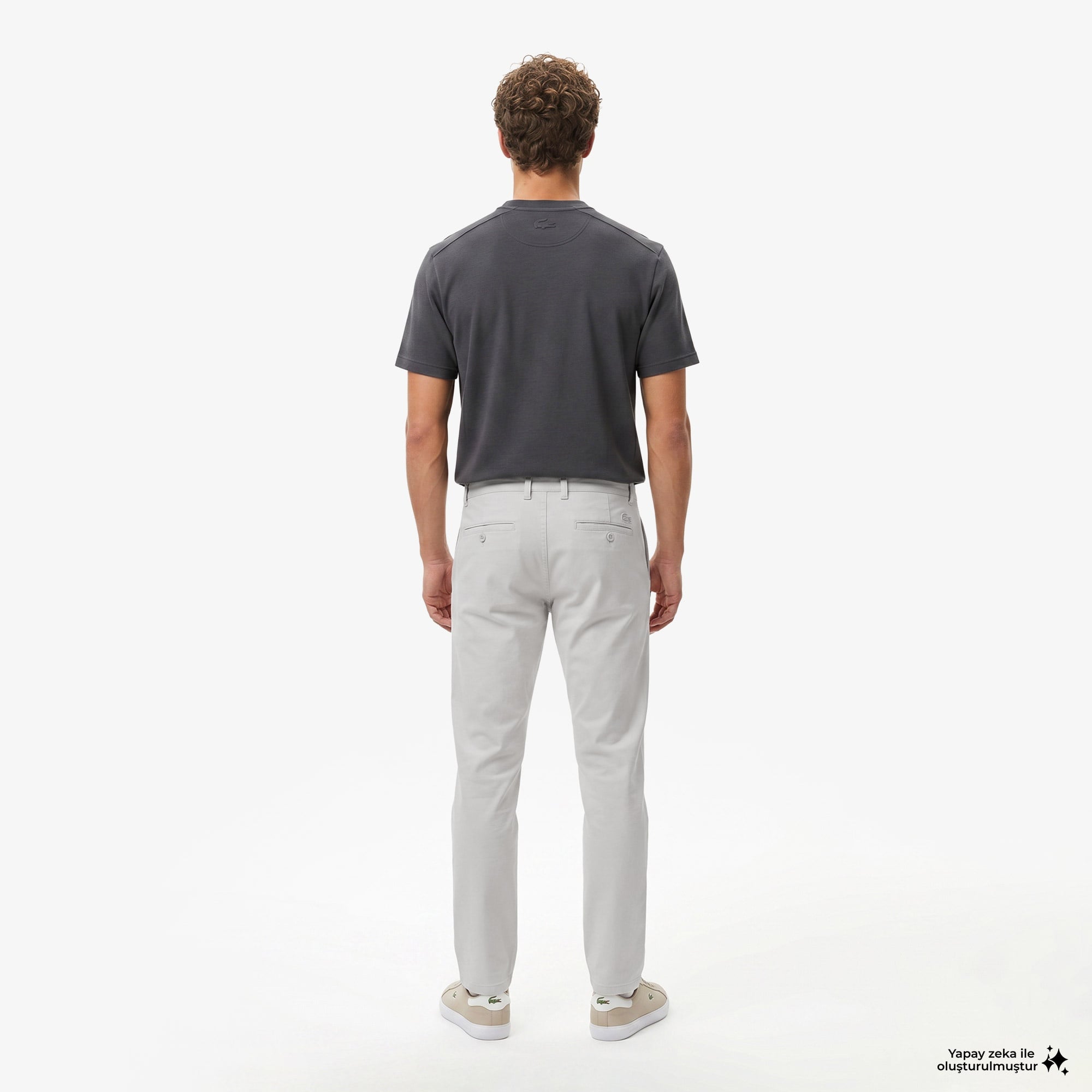 Erkek Slim Fit Gri Chino Pantolon