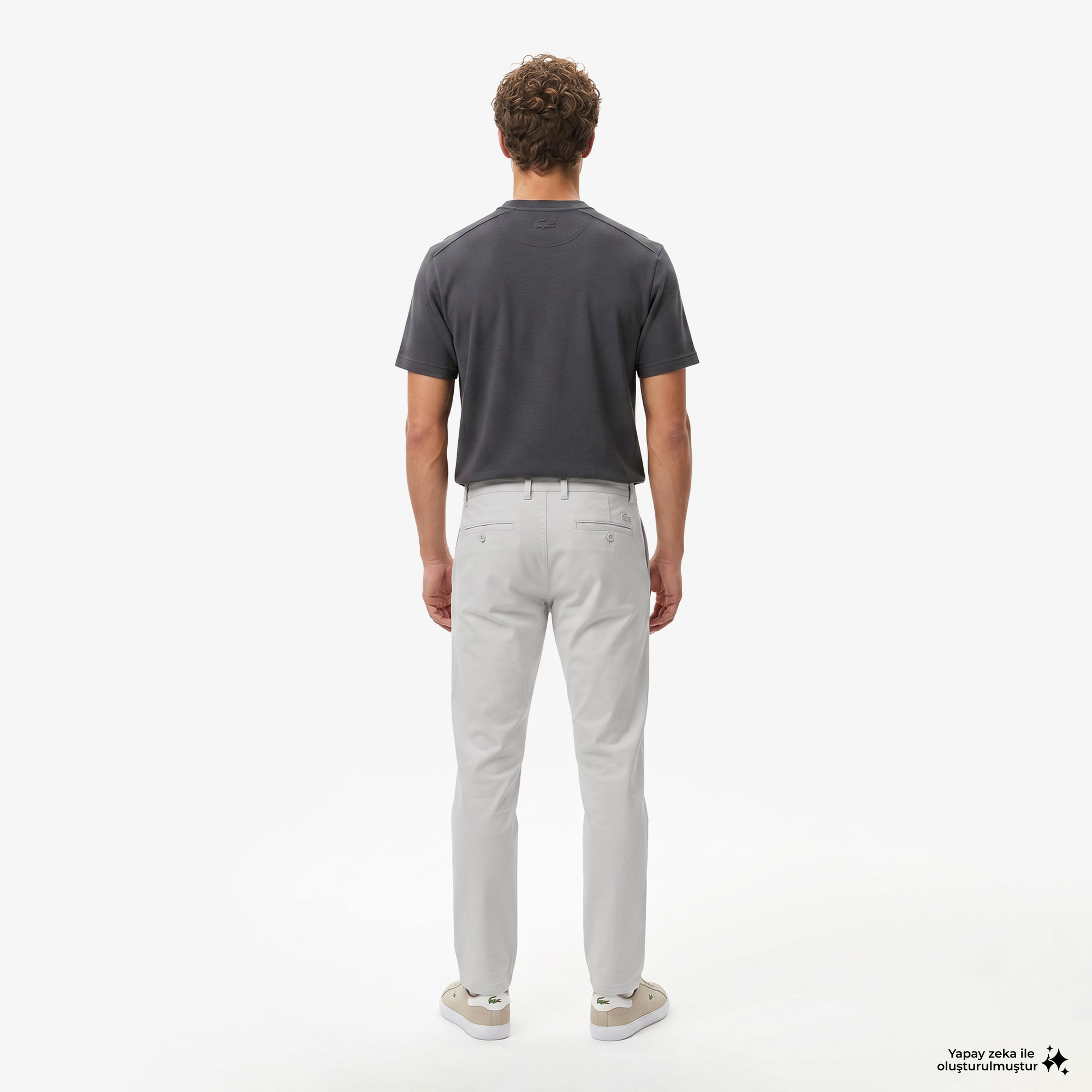 Erkek Slim Fit Gri Chino Pantolon