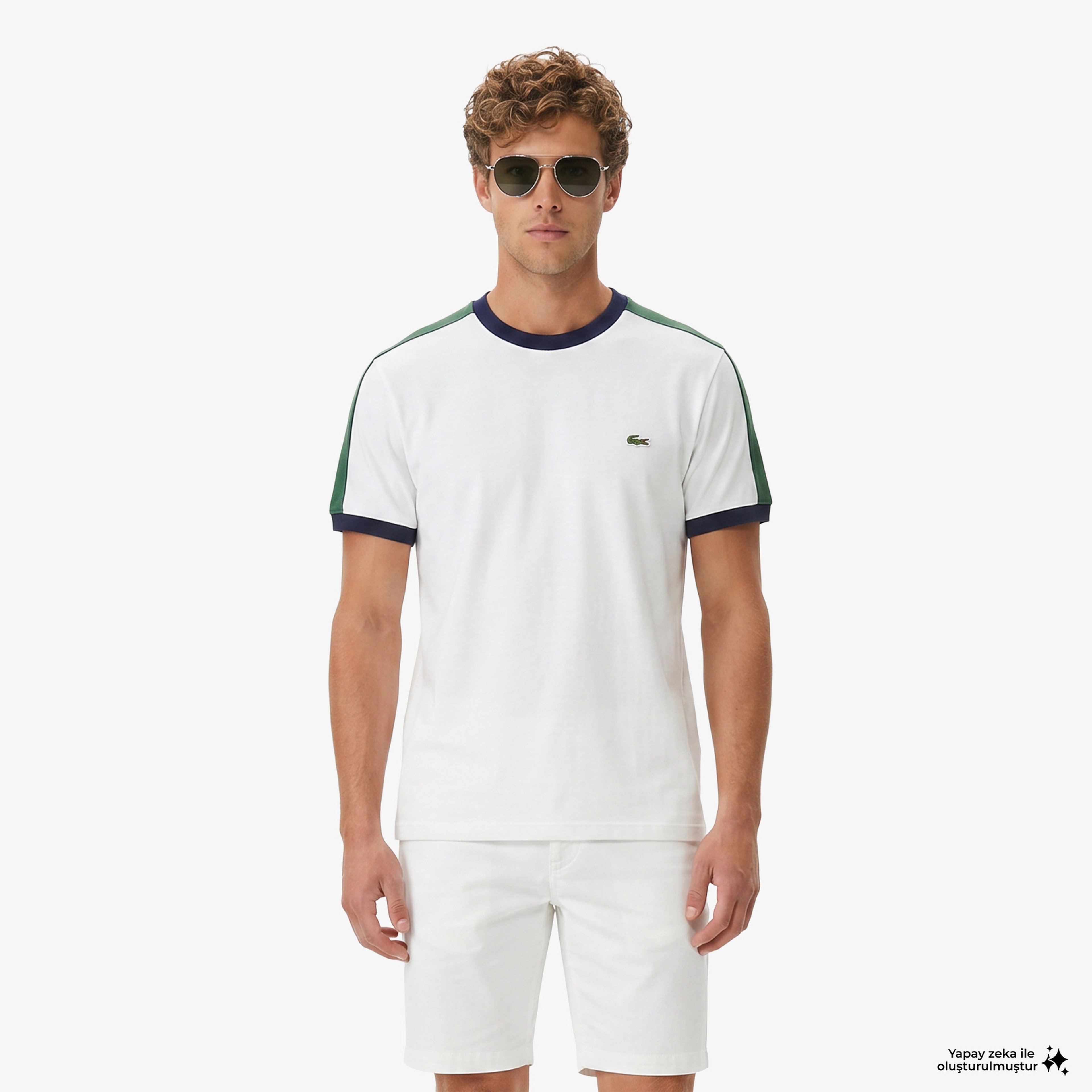 Erkek Regular Fit Bisiklet Yaka Renk Bloklu Beyaz T-Shirt Erkek Regular Fit Bisiklet Yaka Renk Bloklu Beyaz T-Shirt