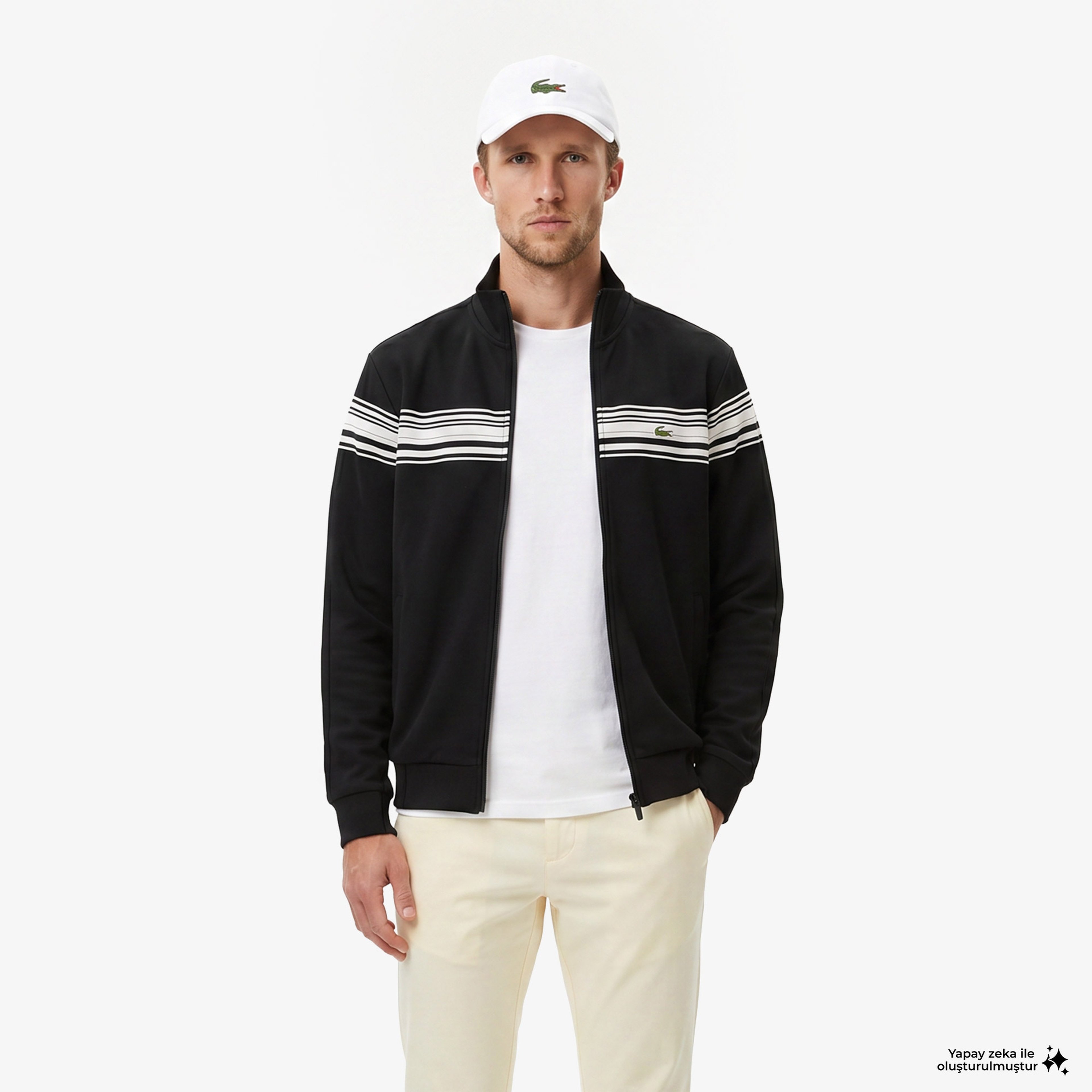 Erkek Regular Fit Fermuarlı Renk Bloklu Siyah Sweatshirt Erkek Regular Fit Fermuarlı Renk Bloklu Siyah Sweatshirt