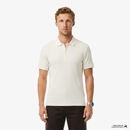 Erkek Regular Fit Çizgili Beyaz Polo Beyaz