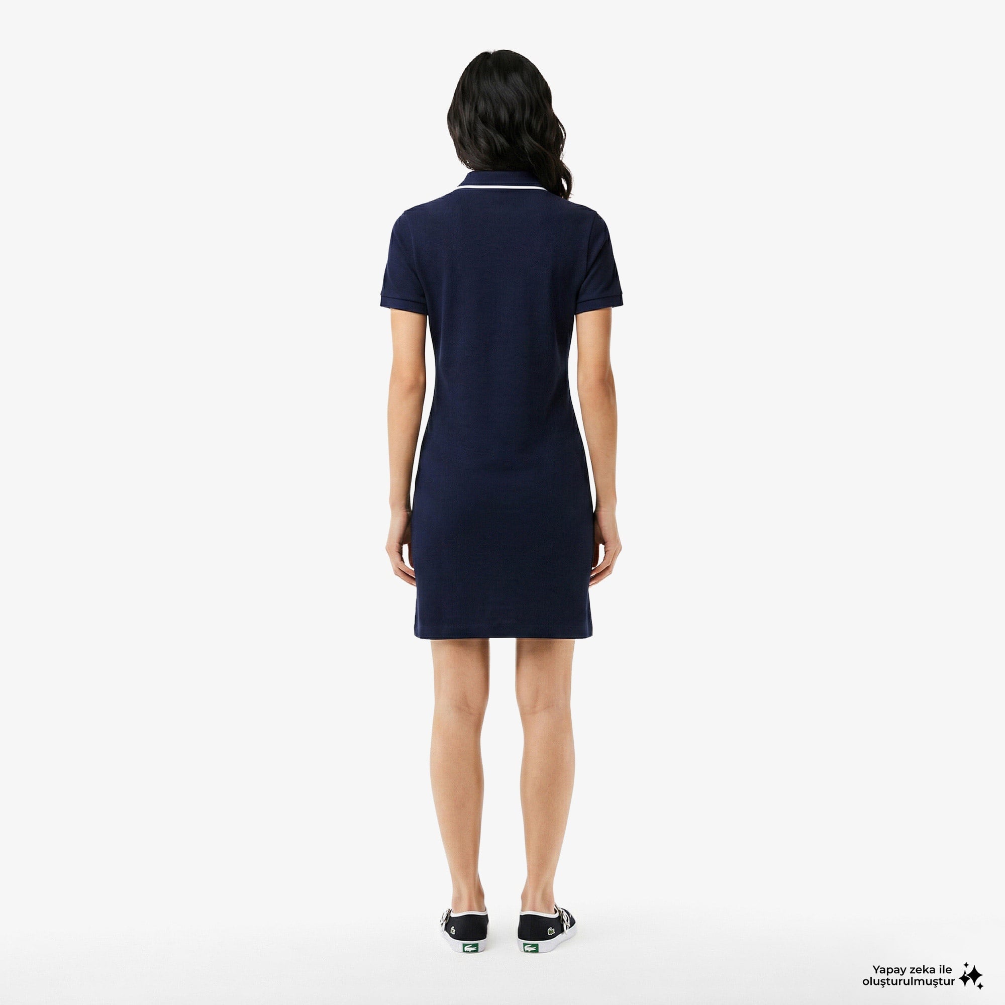Kadın Classic Fit Kısa Kollu Polo Yaka Lacivert Elbise
