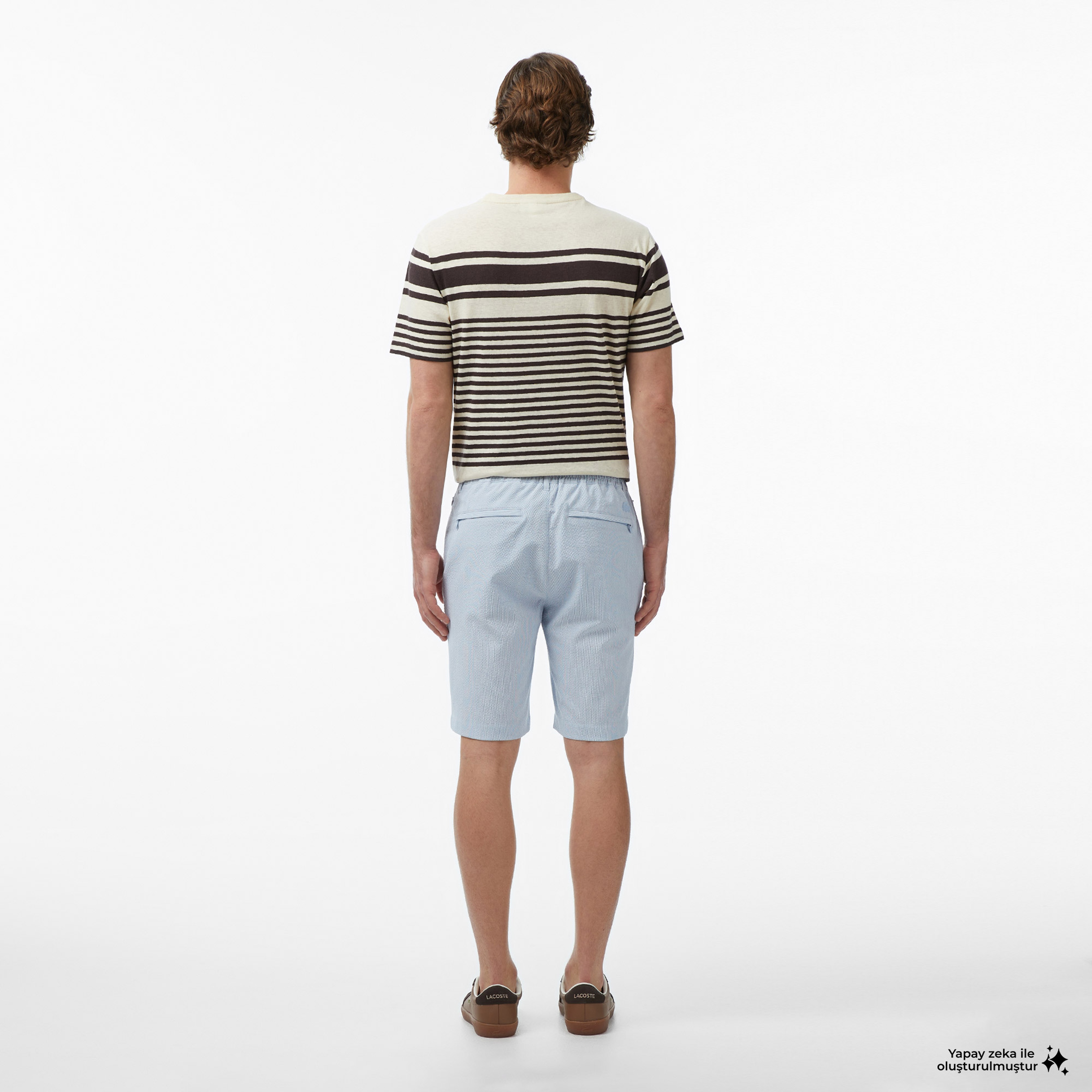 Erkek Tapered Fit Mavi Bermuda Şort Erkek Tapered Fit Mavi Bermuda Şort