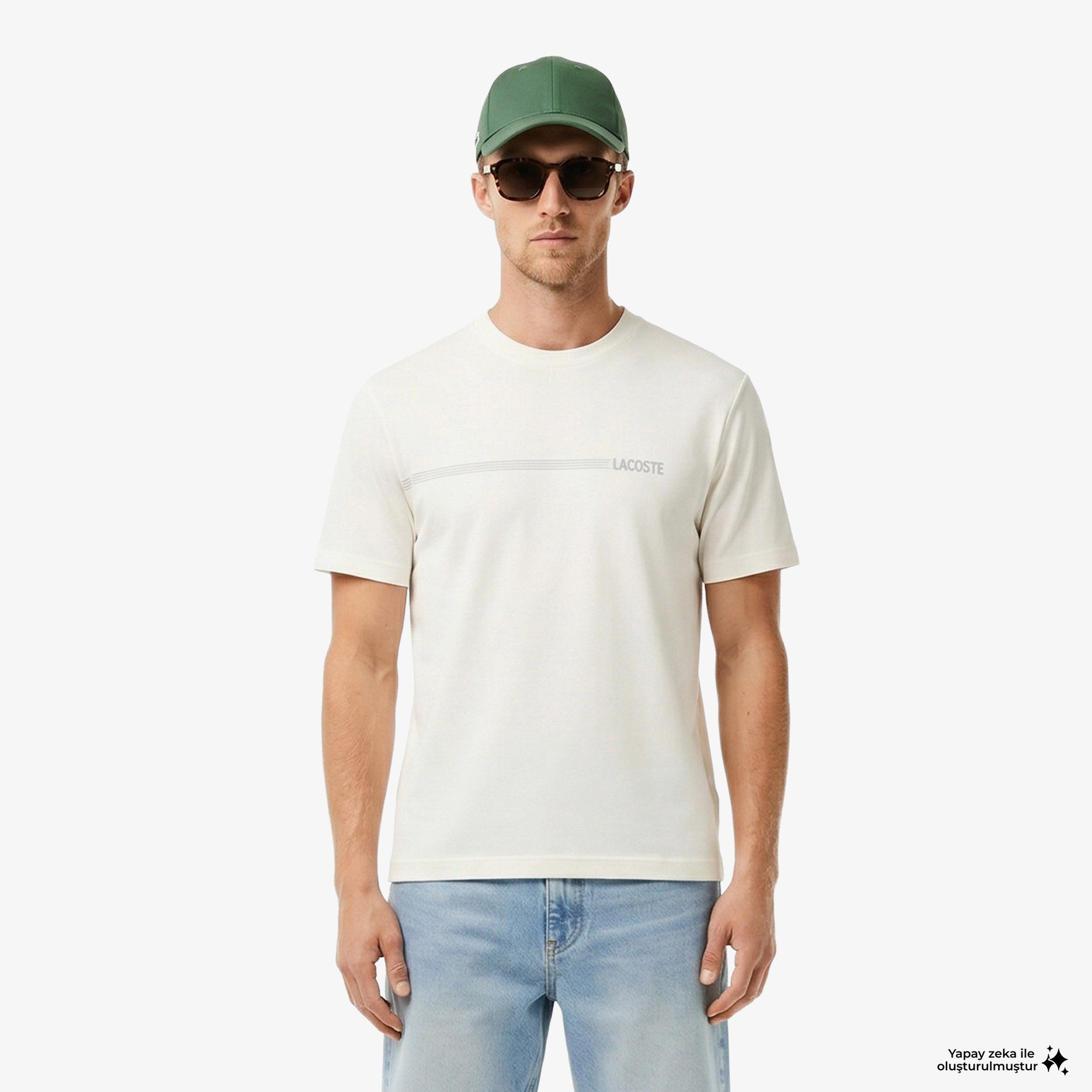 Erkek Relaxed Fit Bisiklet Yaka Baskılı Beyaz T-Shirt Erkek Relaxed Fit Bisiklet Yaka Baskılı Beyaz T-Shirt