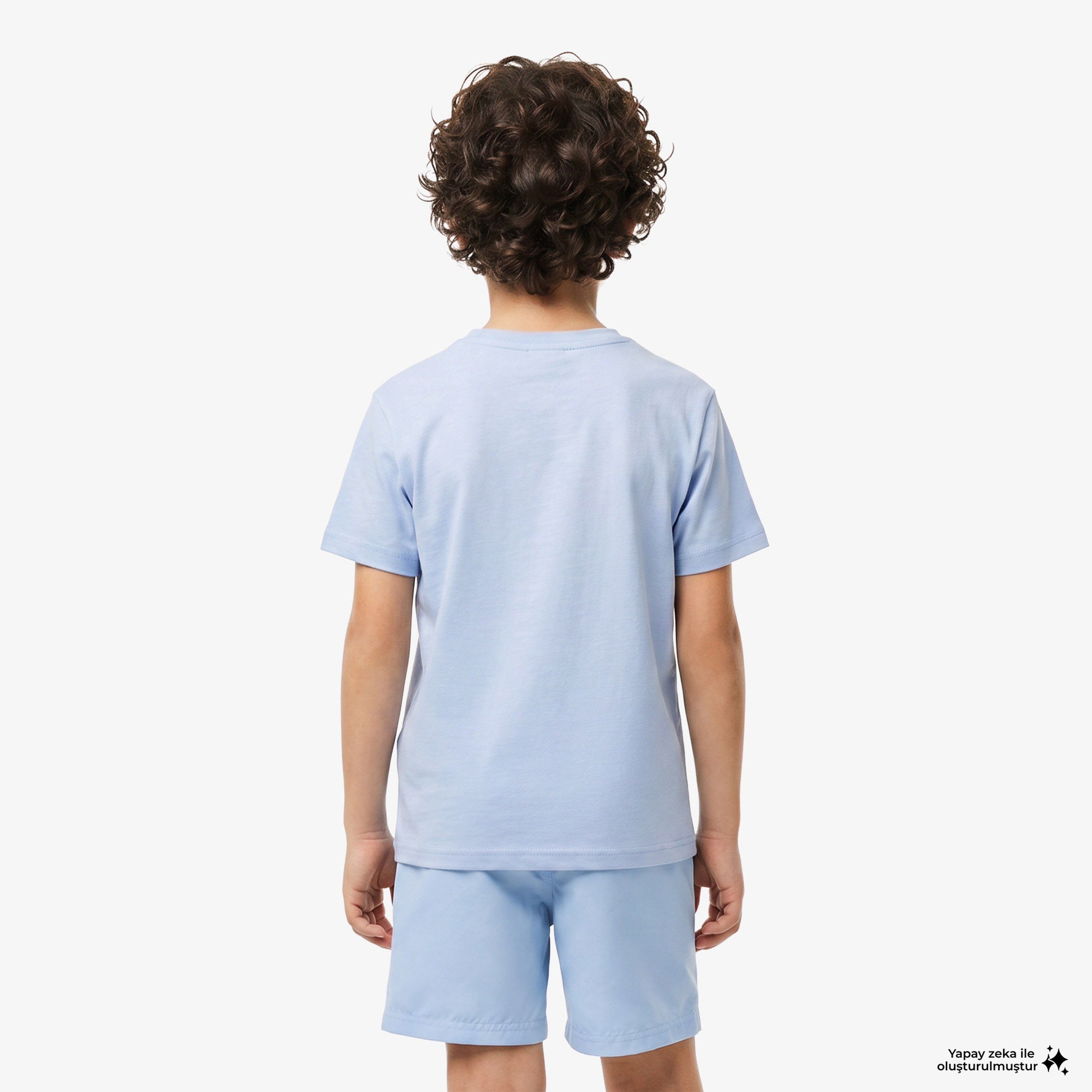 Çocuk Bisiklet Yaka Mavi T-Shirt Çocuk Bisiklet Yaka Mavi T-Shirt