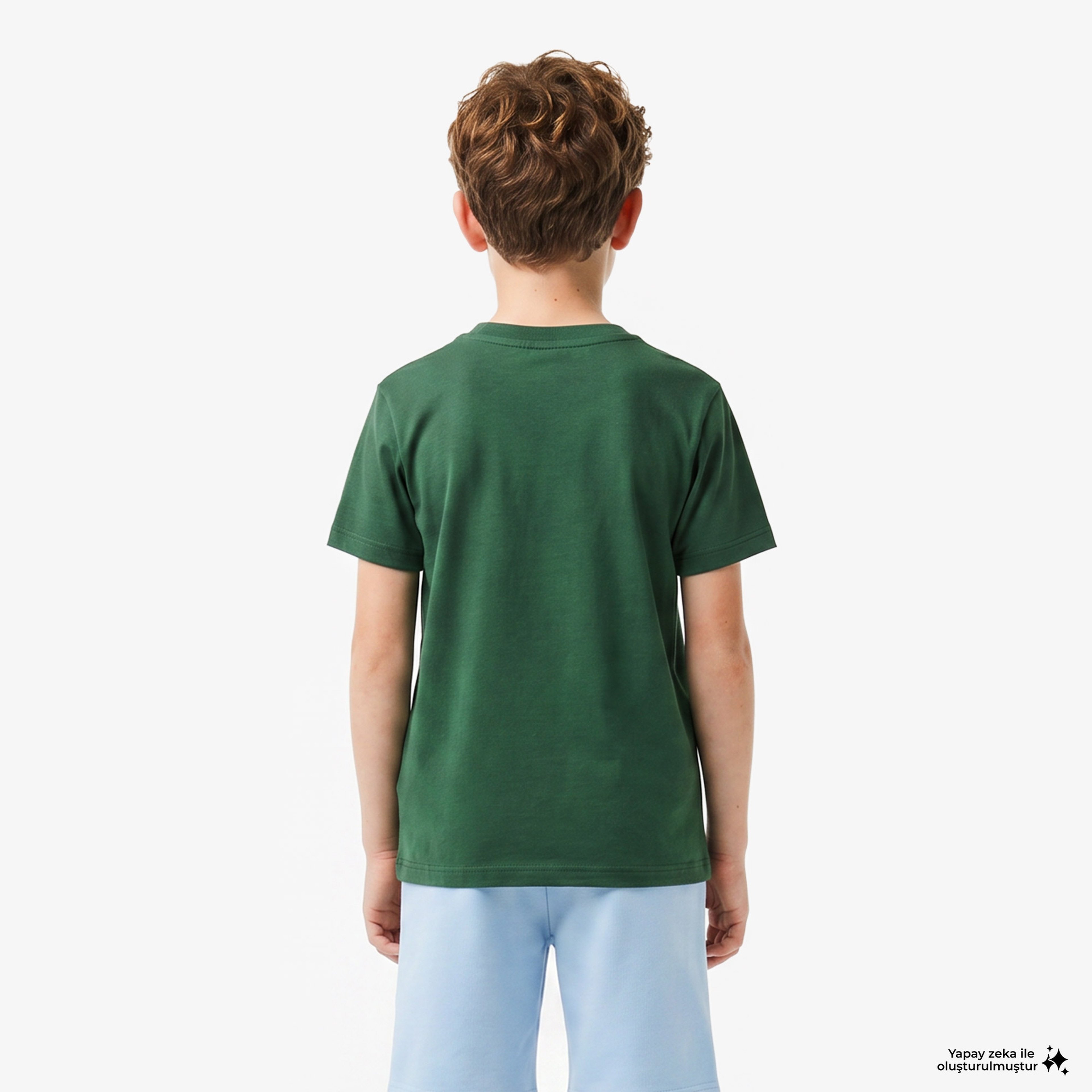 Çocuk Bisiklet Yaka Yeşil T-Shirt
