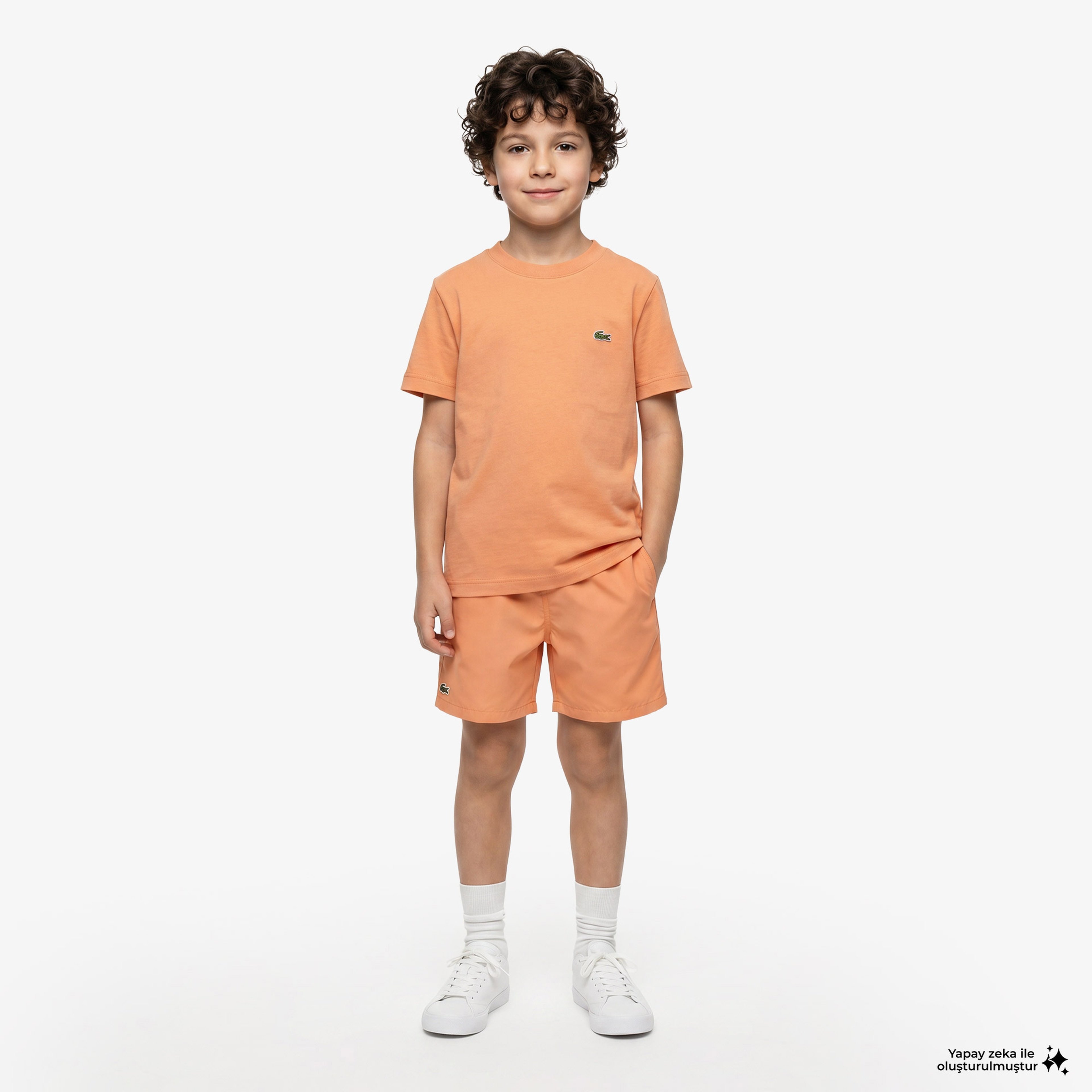 Çocuk Bisiklet Yaka Turuncu T-Shirt