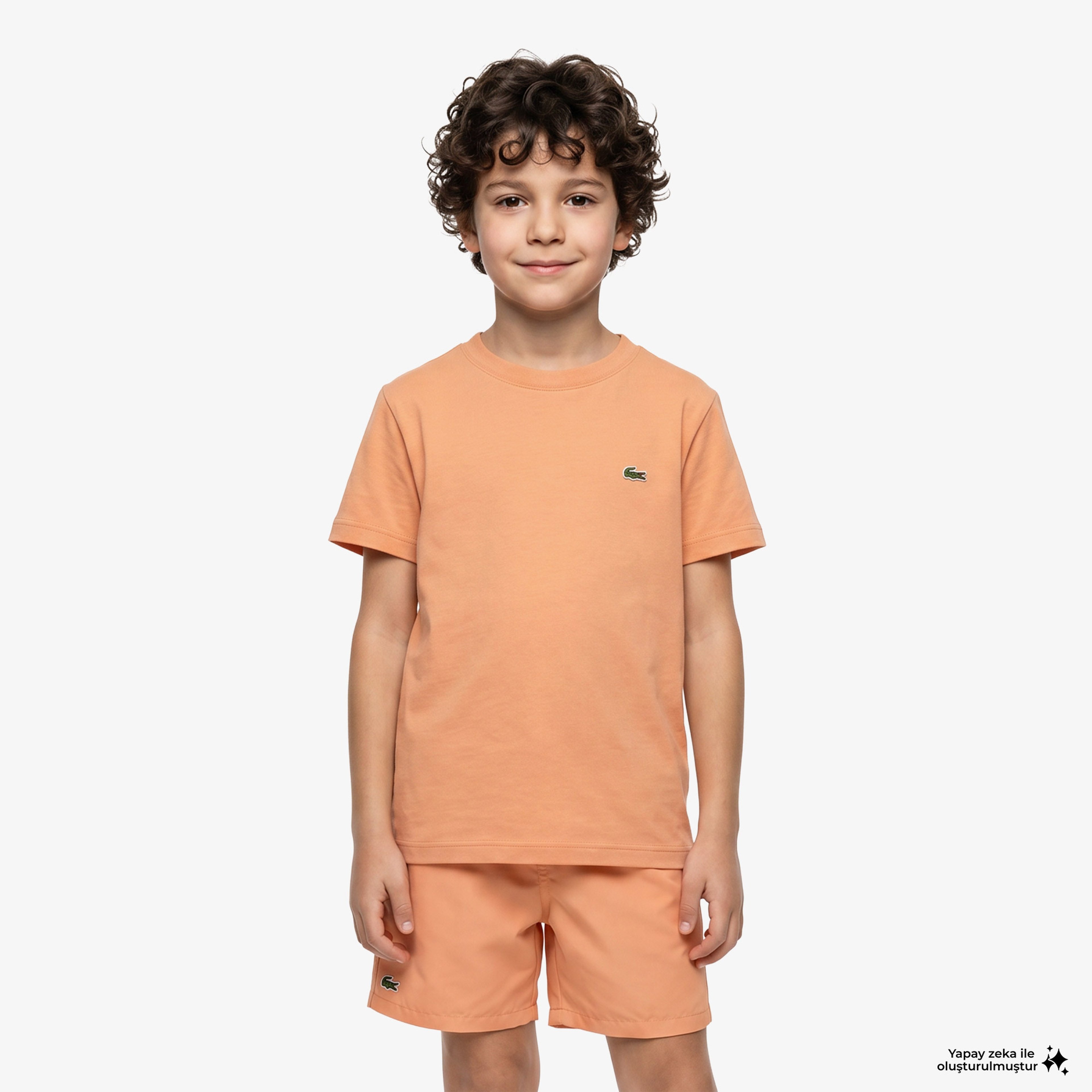 Çocuk Bisiklet Yaka Turuncu T-Shirt