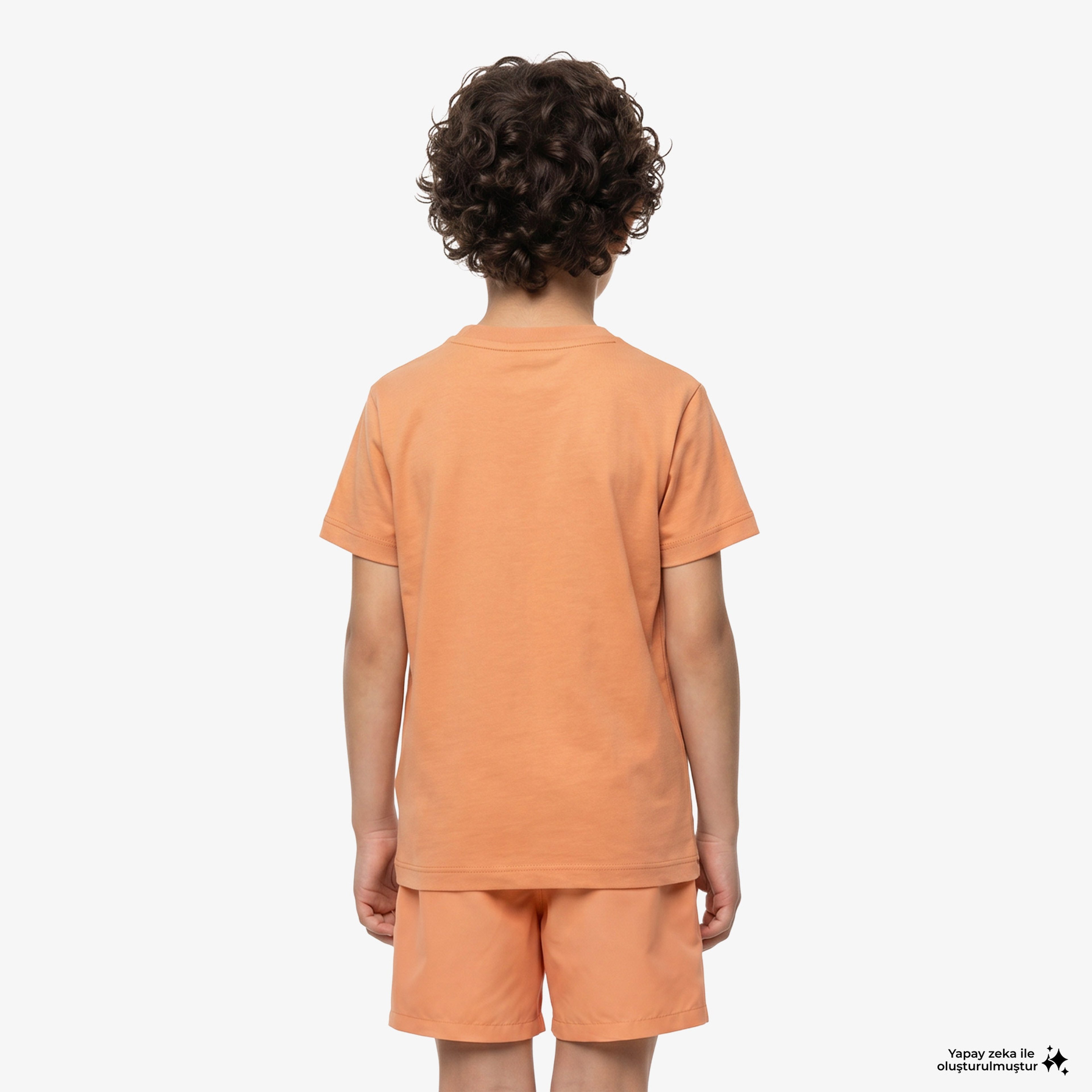 Çocuk Bisiklet Yaka Turuncu T-Shirt