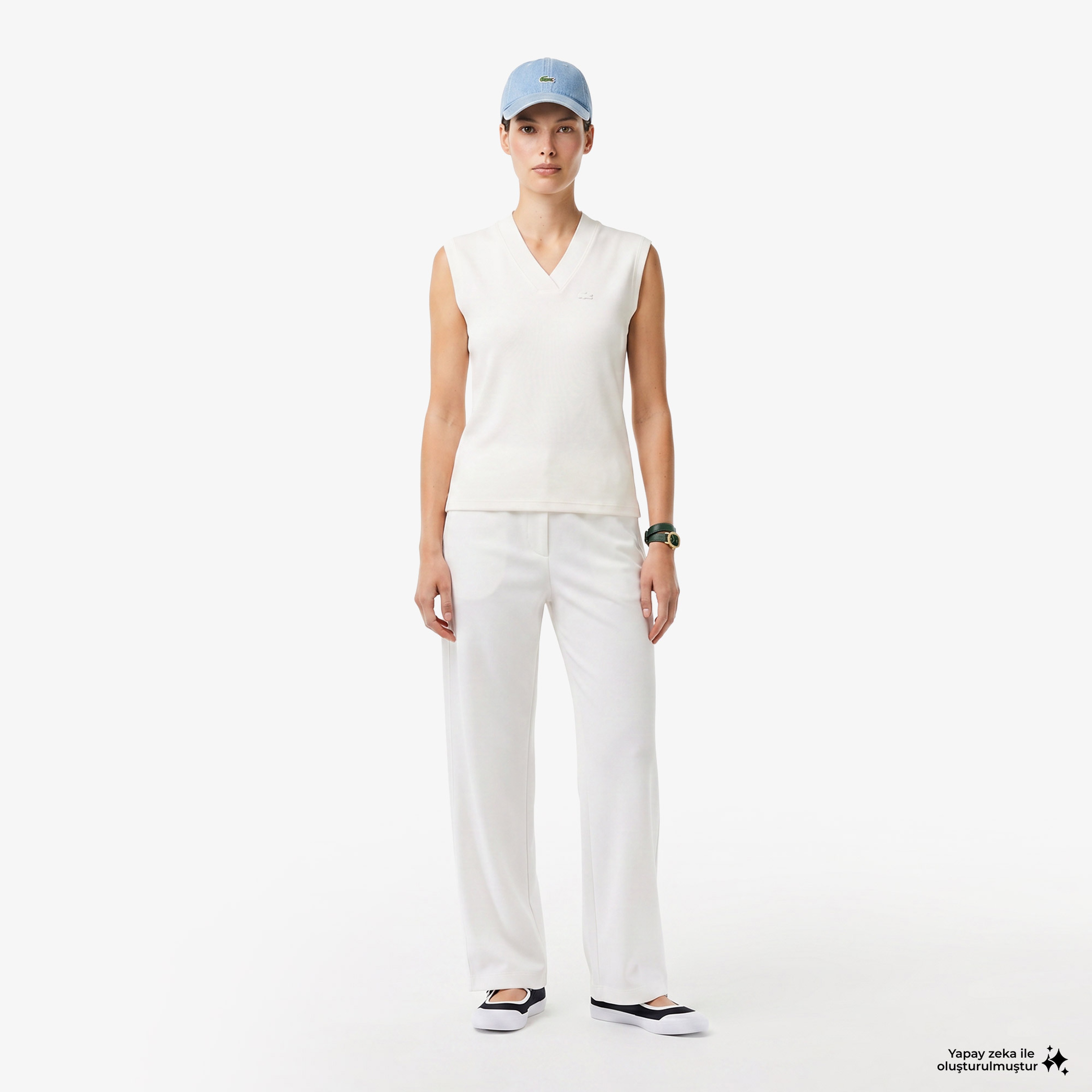 Kadın Relaxed Fit Beyaz Pantolon