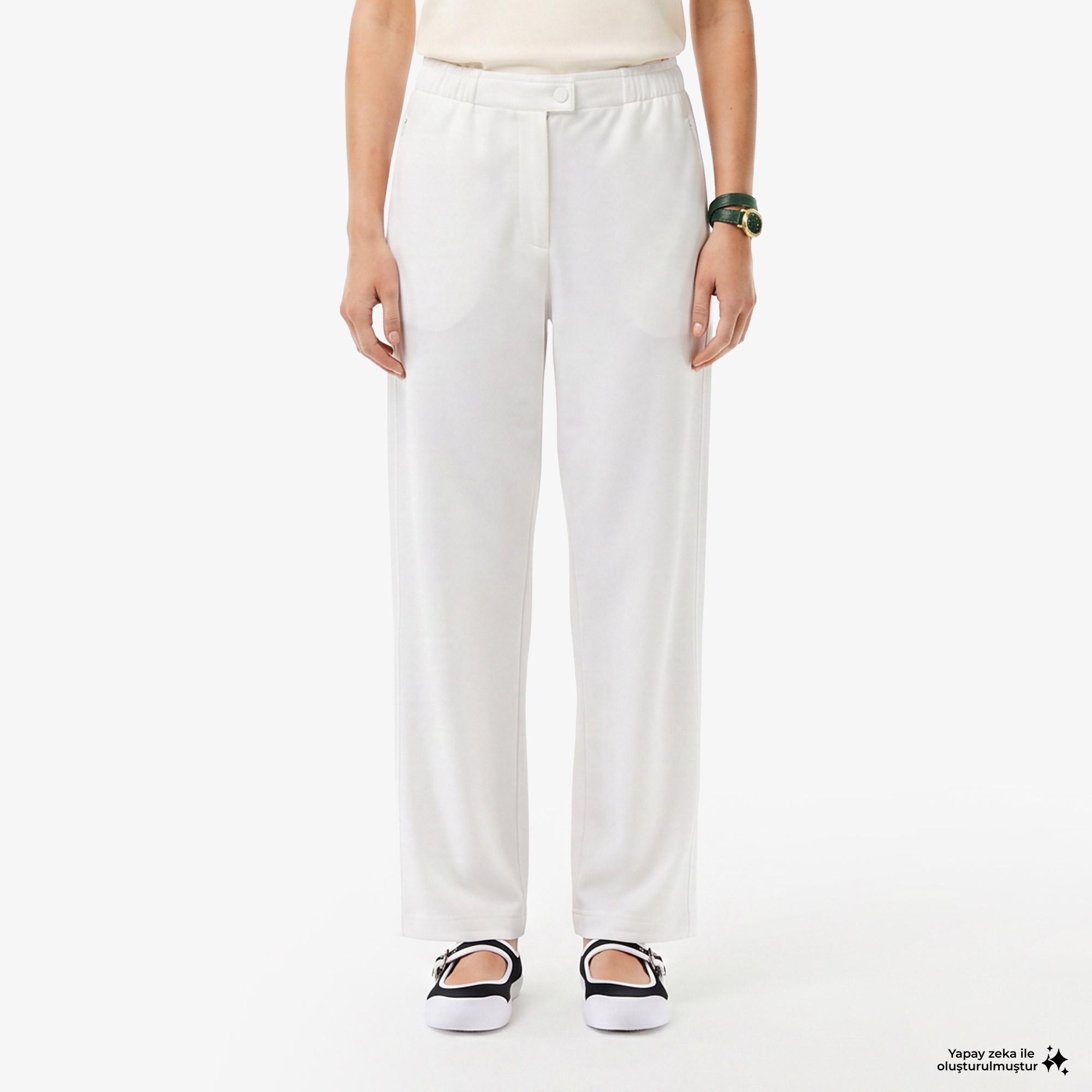 Kadın Relaxed Fit Beyaz Pantolon