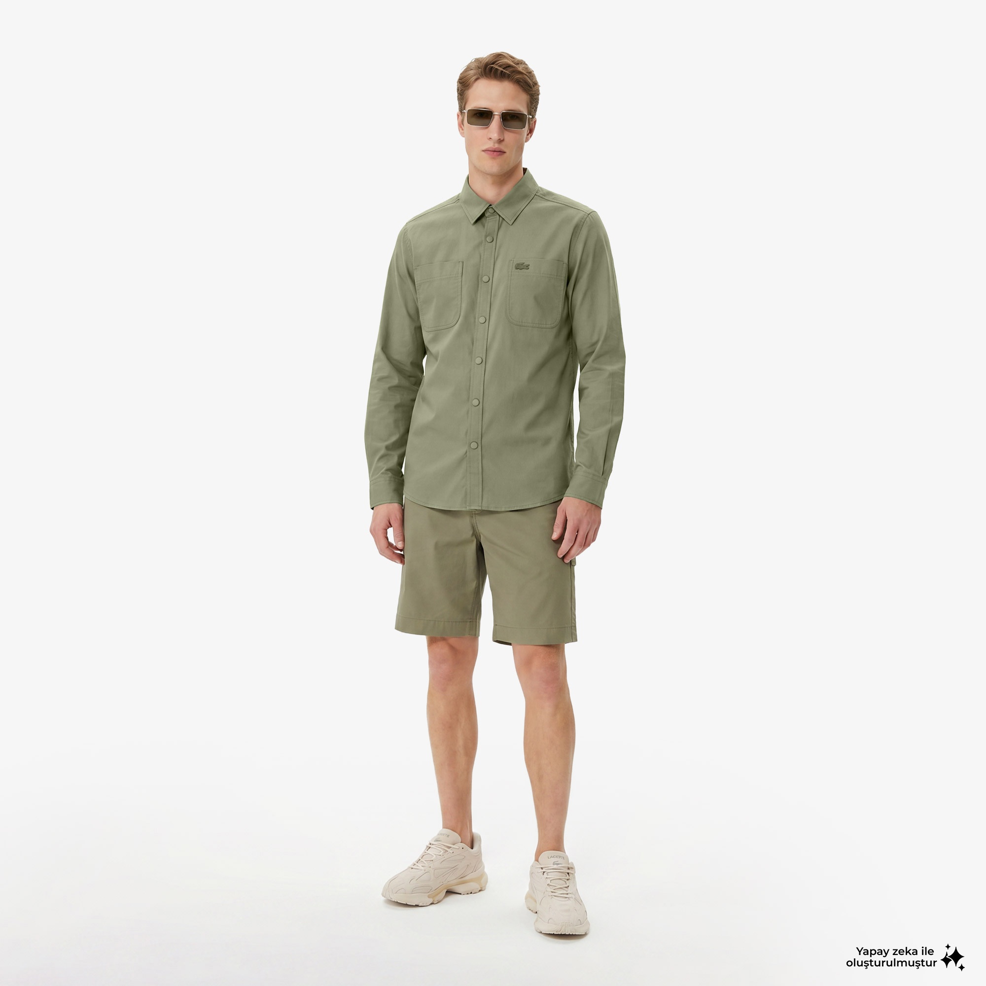 Erkek Regular Fit Haki Gömlek