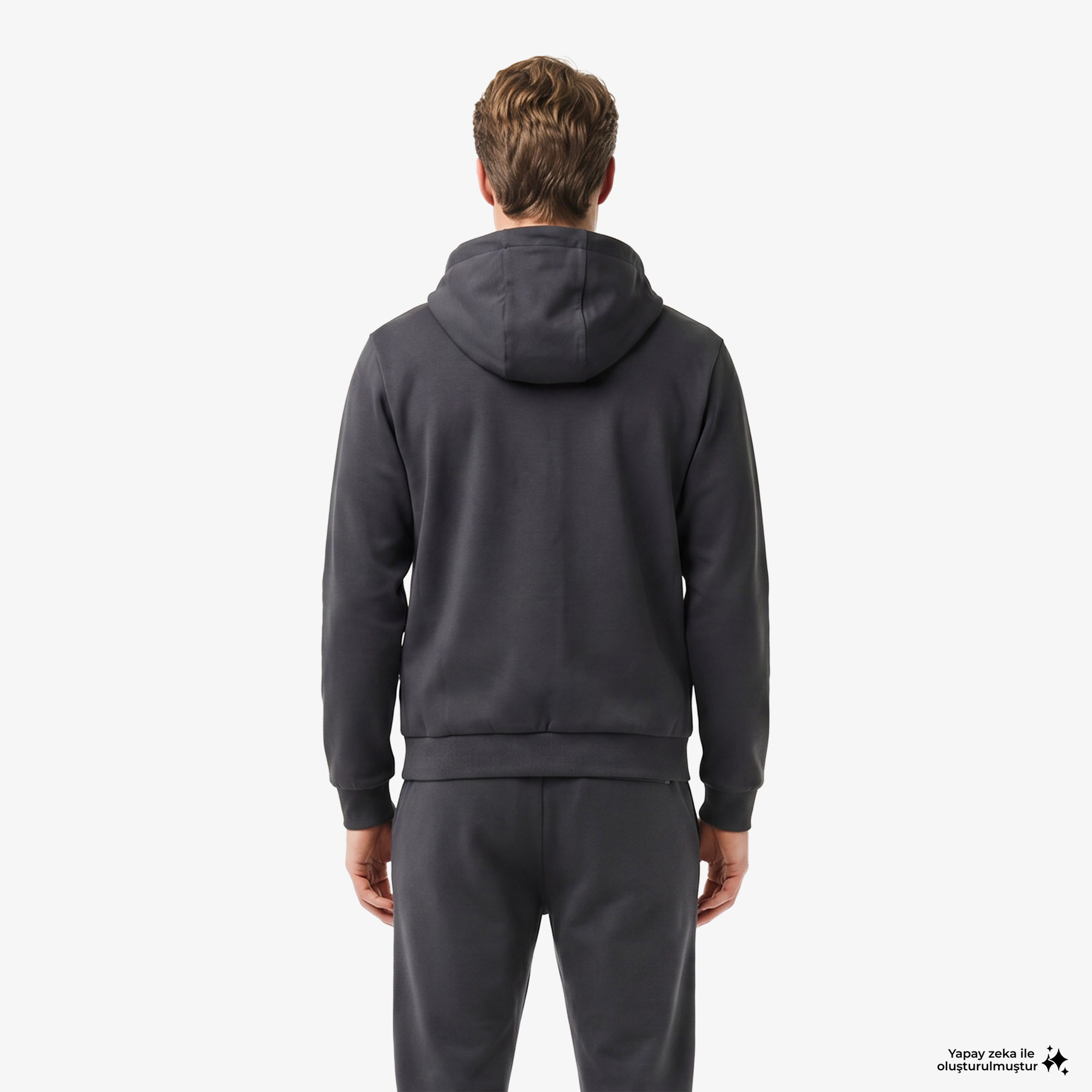 Erkek Regular Fit Fermuarlı Renk Bloklu Koyu Gri Sweatshirt Erkek Regular Fit Fermuarlı Renk Bloklu Koyu Gri Sweatshirt