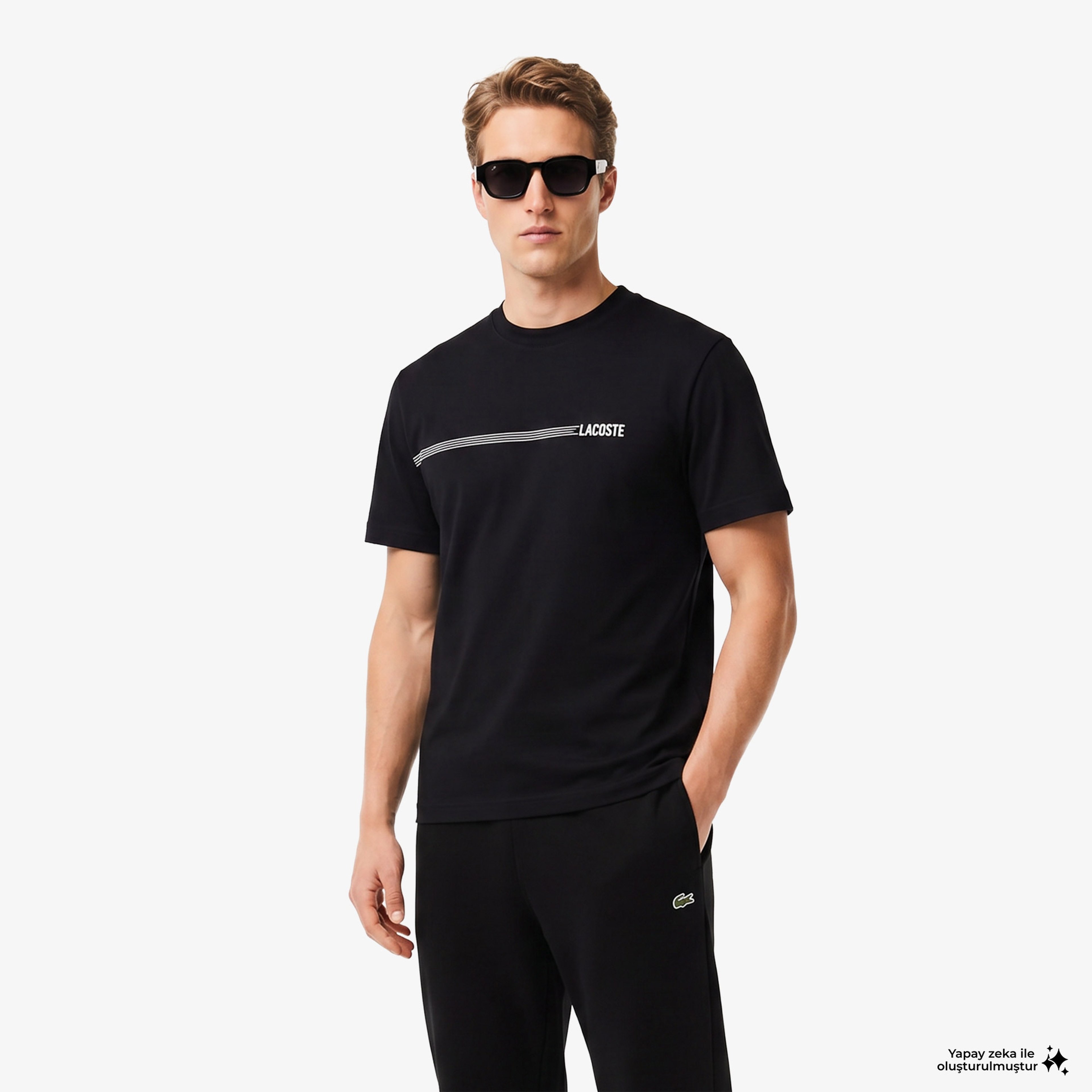 Erkek Relaxed Fit Bisiklet Yaka Baskılı Siyah T-Shirt Erkek Relaxed Fit Bisiklet Yaka Baskılı Siyah T-Shirt