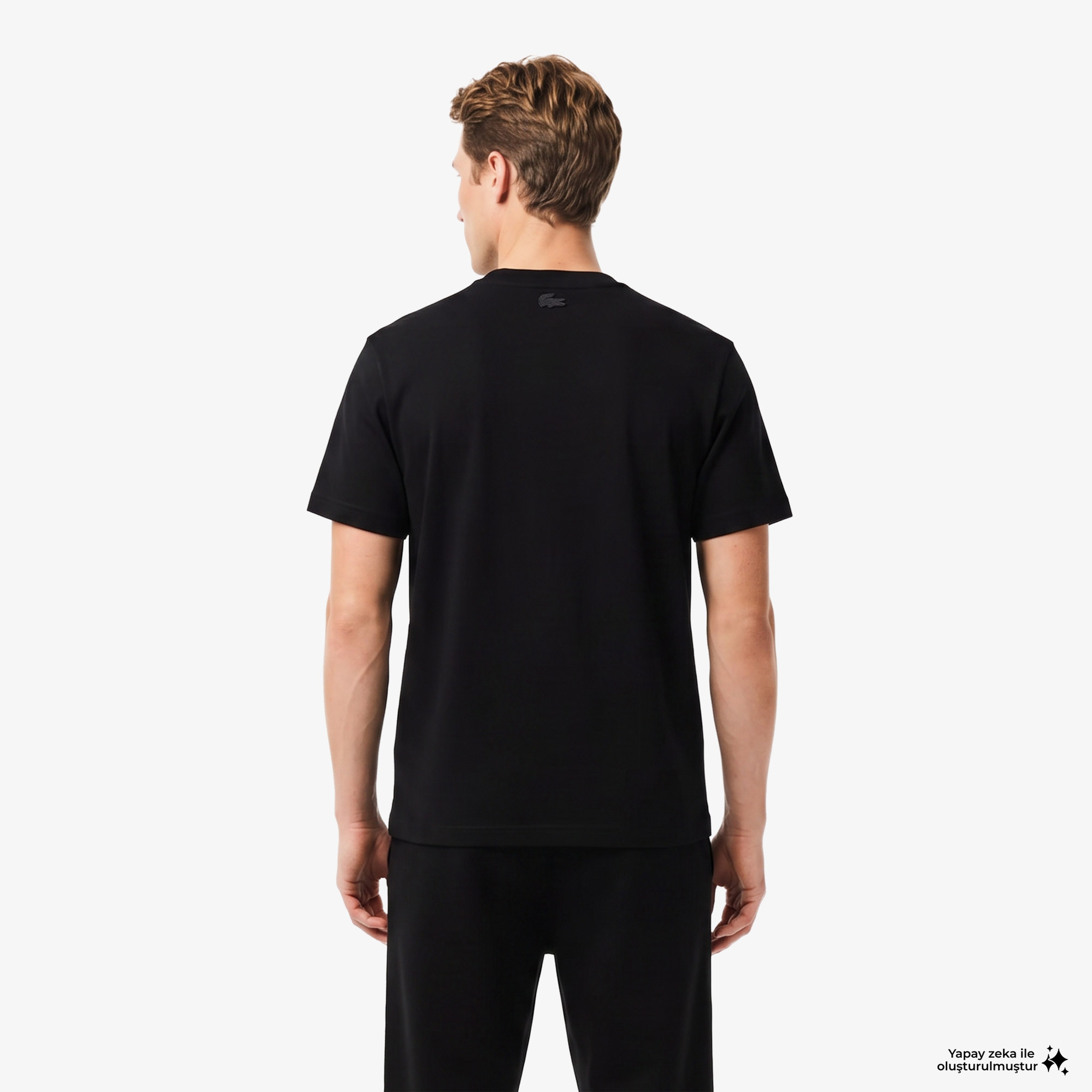 Erkek Relaxed Fit Bisiklet Yaka Baskılı Siyah T-Shirt Erkek Relaxed Fit Bisiklet Yaka Baskılı Siyah T-Shirt