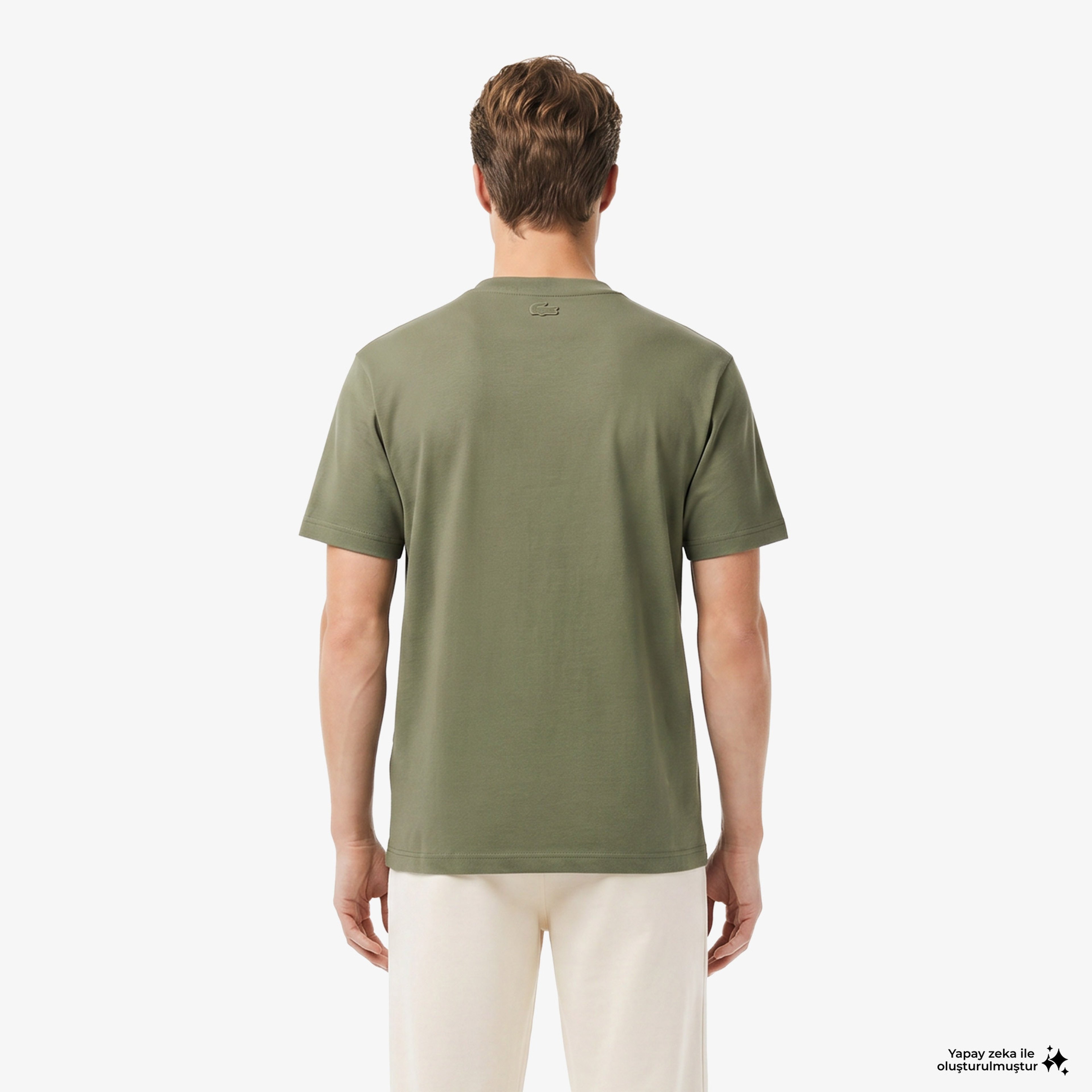 Erkek Relaxed Fit Bisiklet Yaka Baskılı Haki T-Shirt Erkek Relaxed Fit Bisiklet Yaka Baskılı Haki T-Shirt