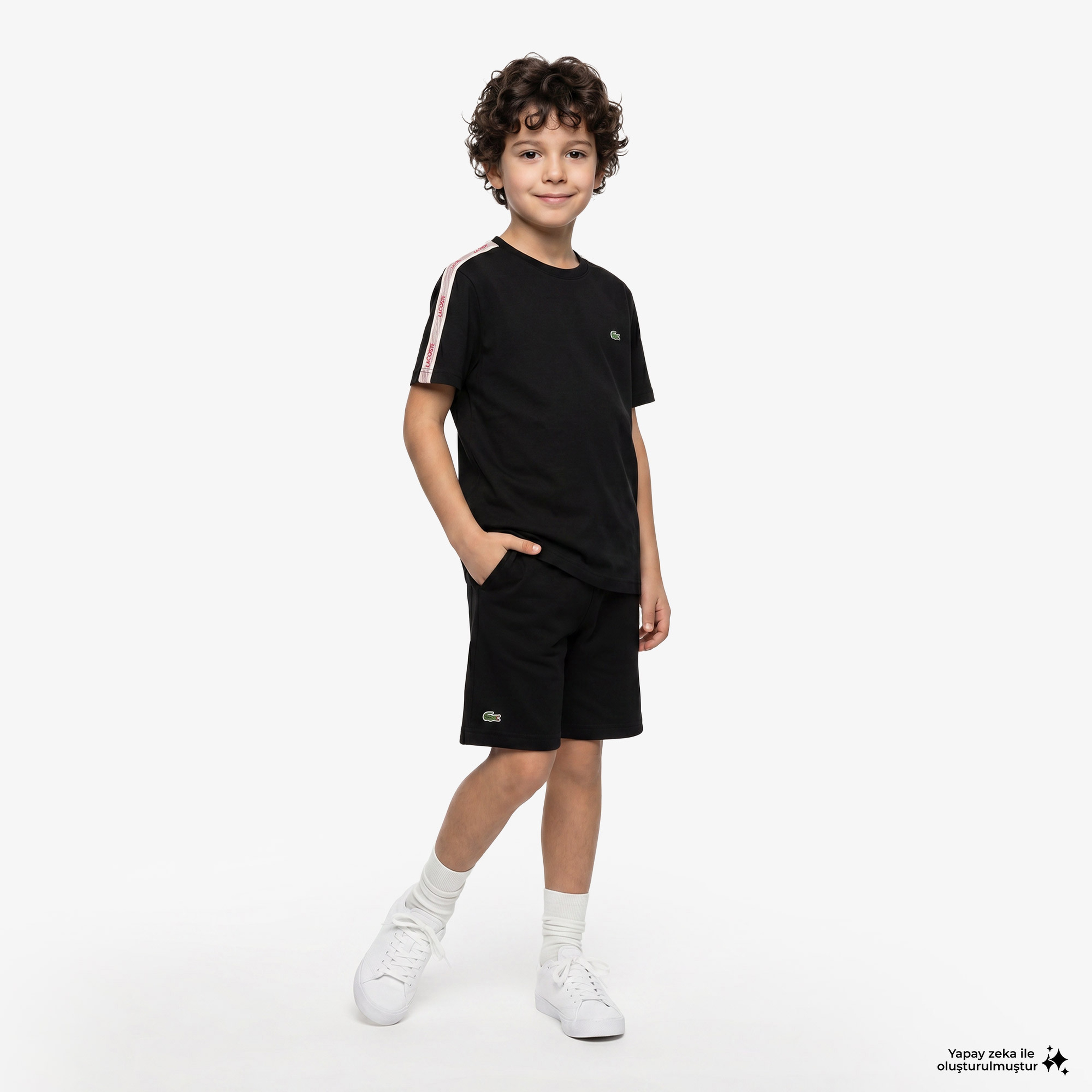 Çocuk Bisiklet Yaka Siyah T-Shirt