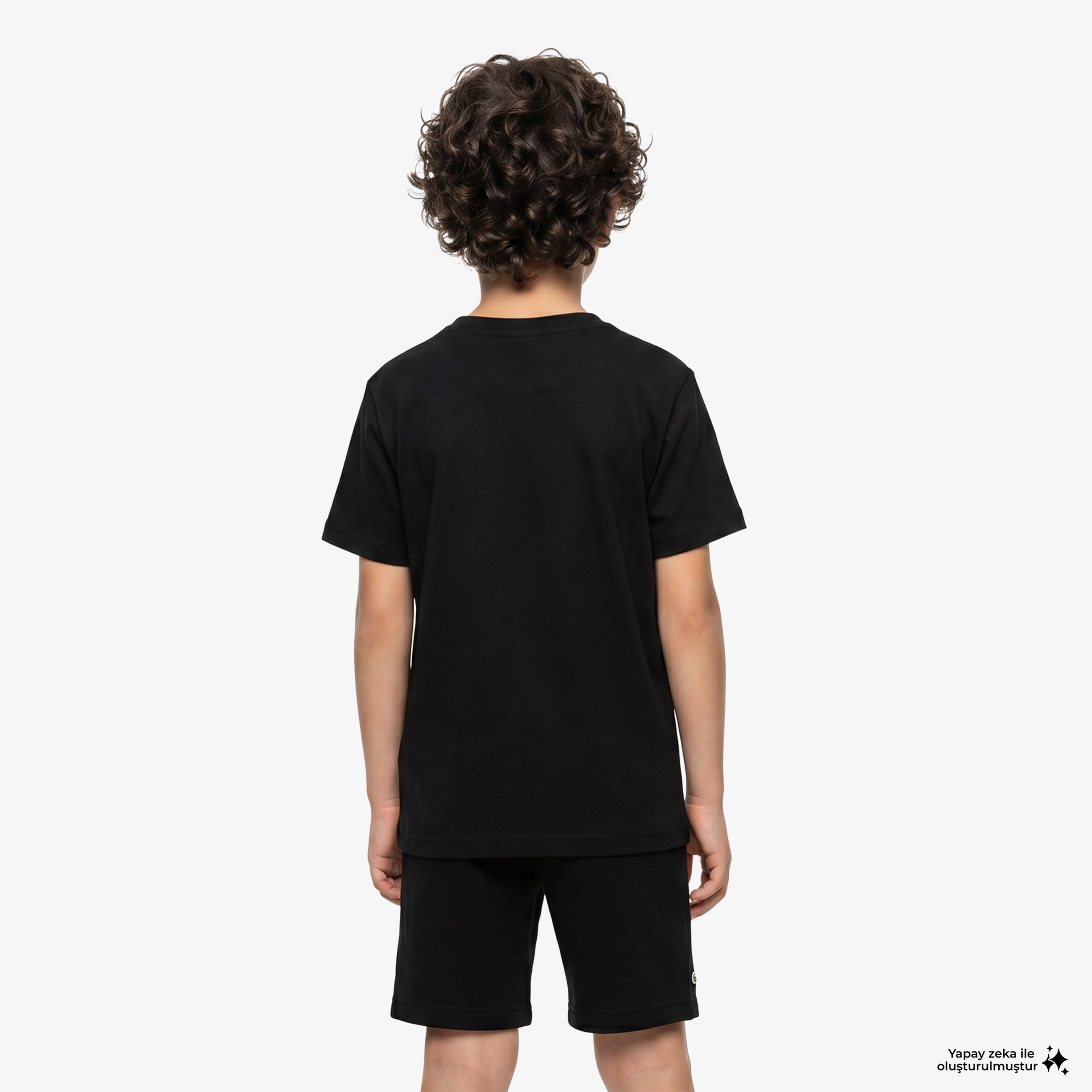 Çocuk Bisiklet Yaka Siyah T-Shirt