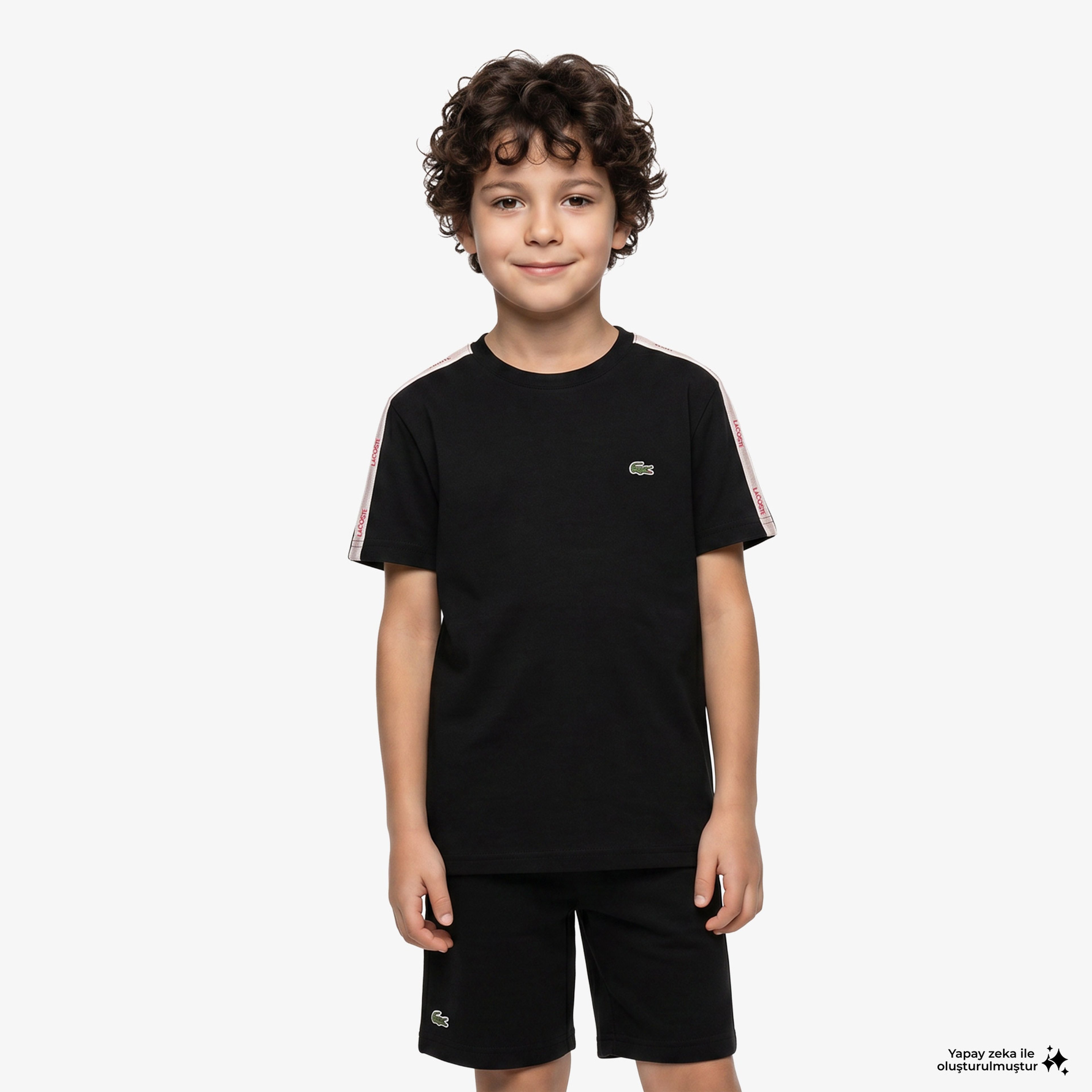 Çocuk Bisiklet Yaka Siyah T-Shirt