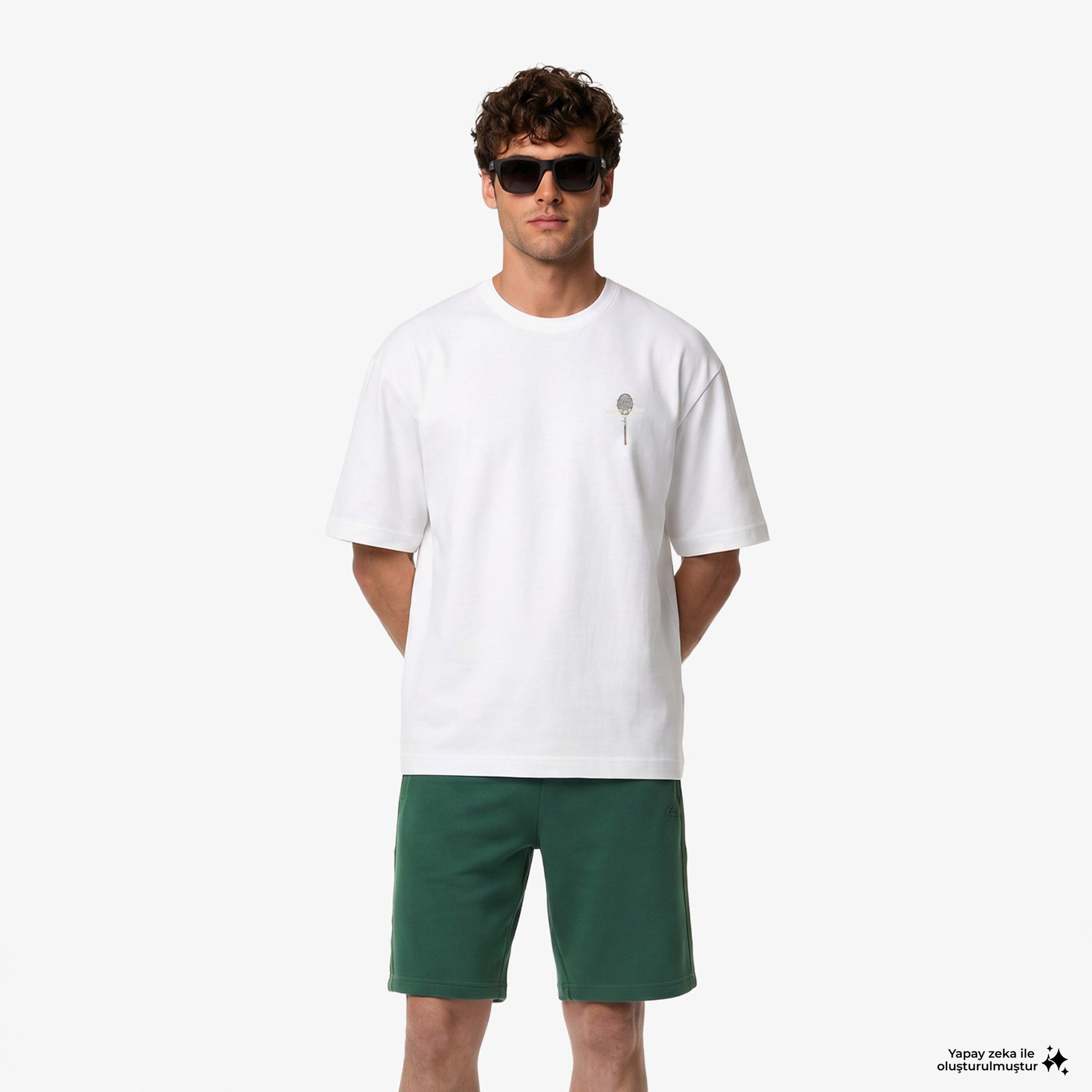 Erkek Loose Fit Bisiklet Yaka Beyaz T-Shirt Erkek Loose Fit Bisiklet Yaka Beyaz T-Shirt
