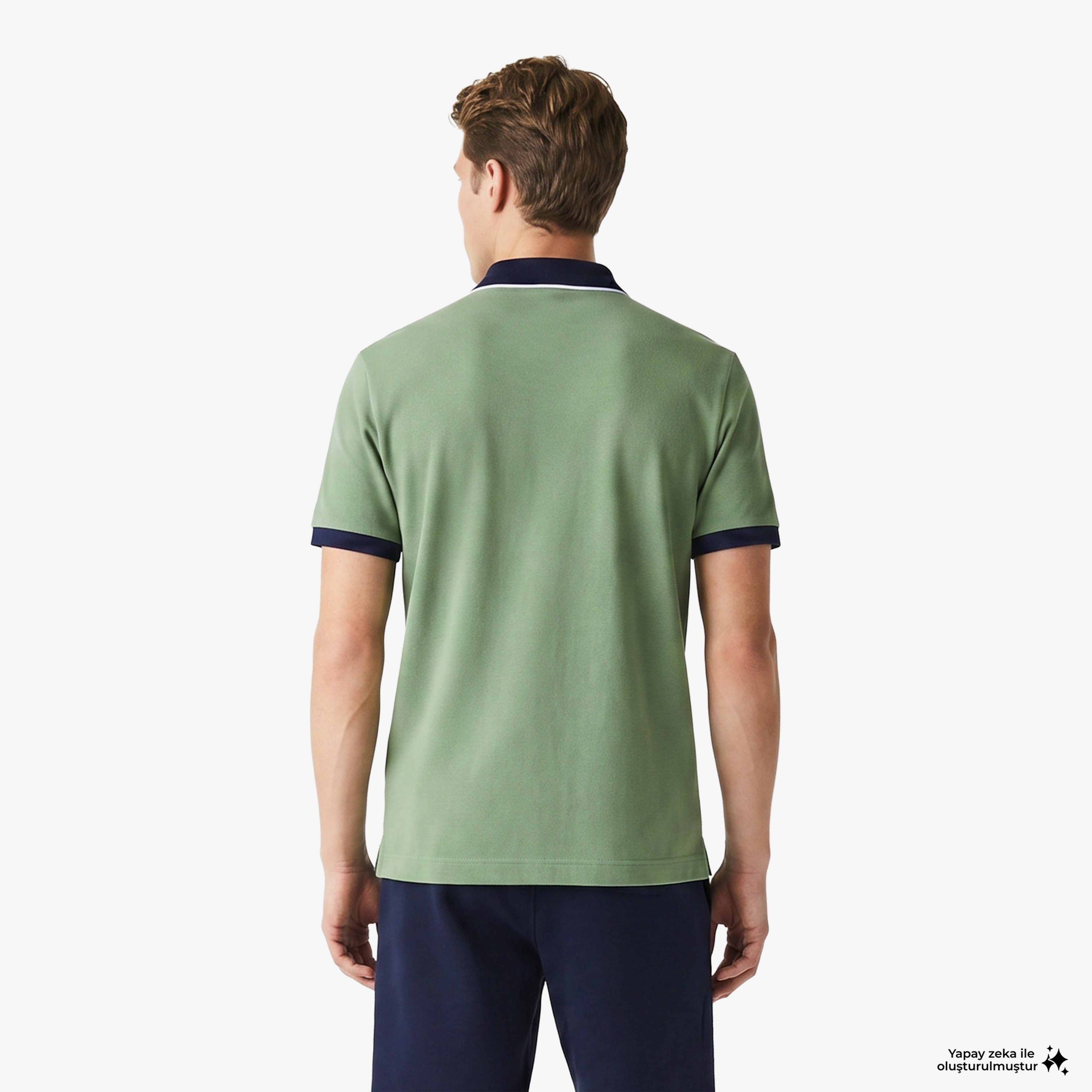 Erkek Regular Fit Renk Bloklu Yeşil Polo Erkek Regular Fit Renk Bloklu Yeşil Polo