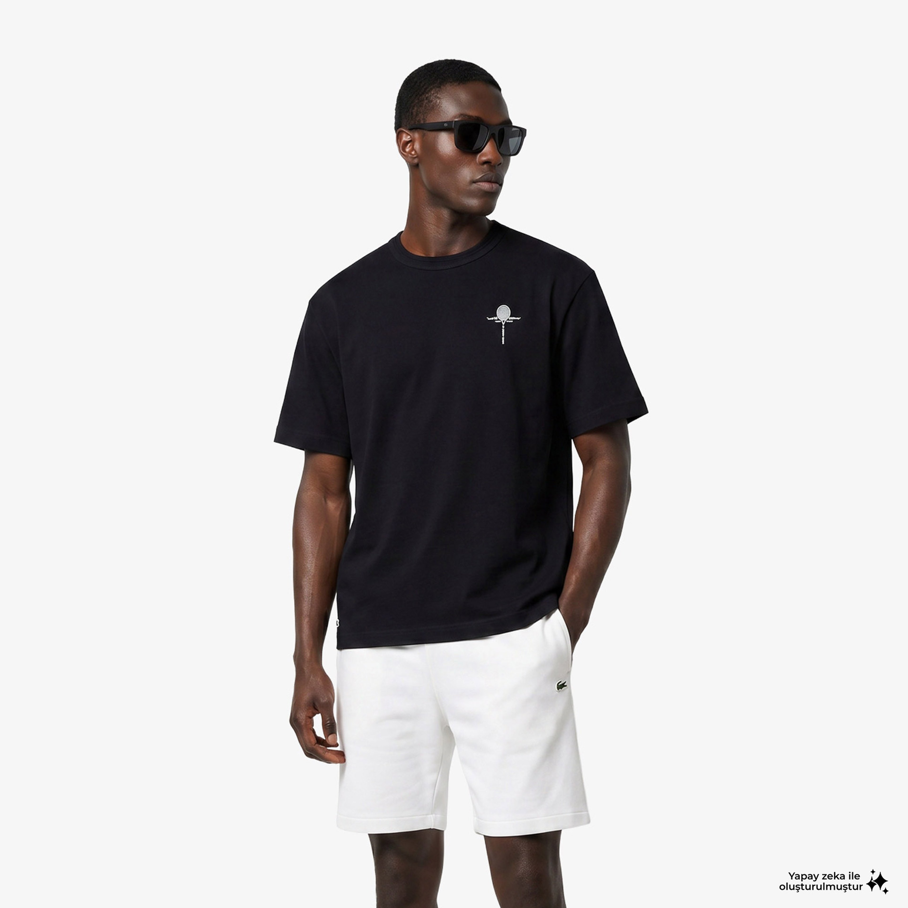 Erkek Loose Fit Bisiklet Yaka Siyah T-Shirt Erkek Loose Fit Bisiklet Yaka Siyah T-Shirt