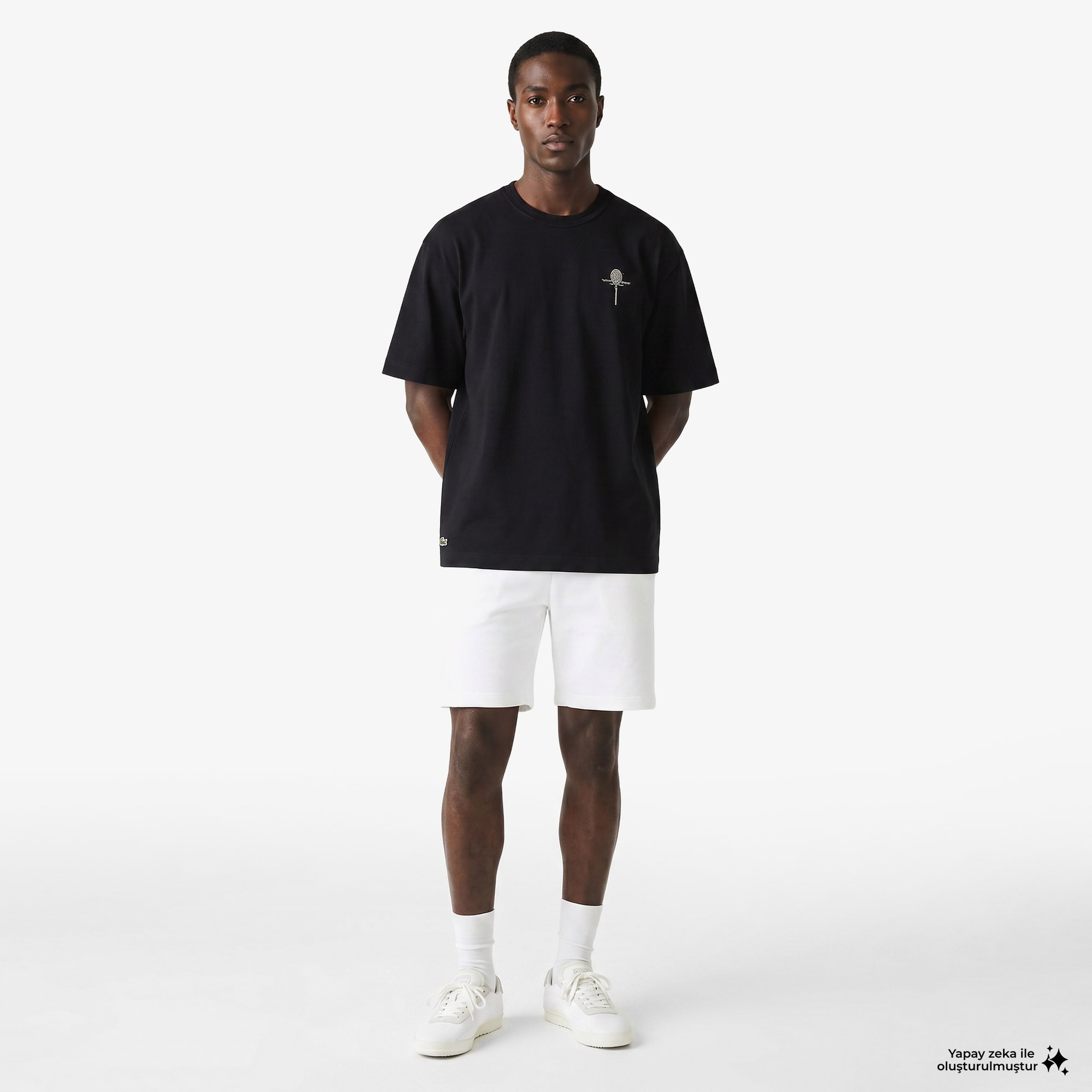 Erkek Loose Fit Bisiklet Yaka Siyah T-Shirt Erkek Loose Fit Bisiklet Yaka Siyah T-Shirt