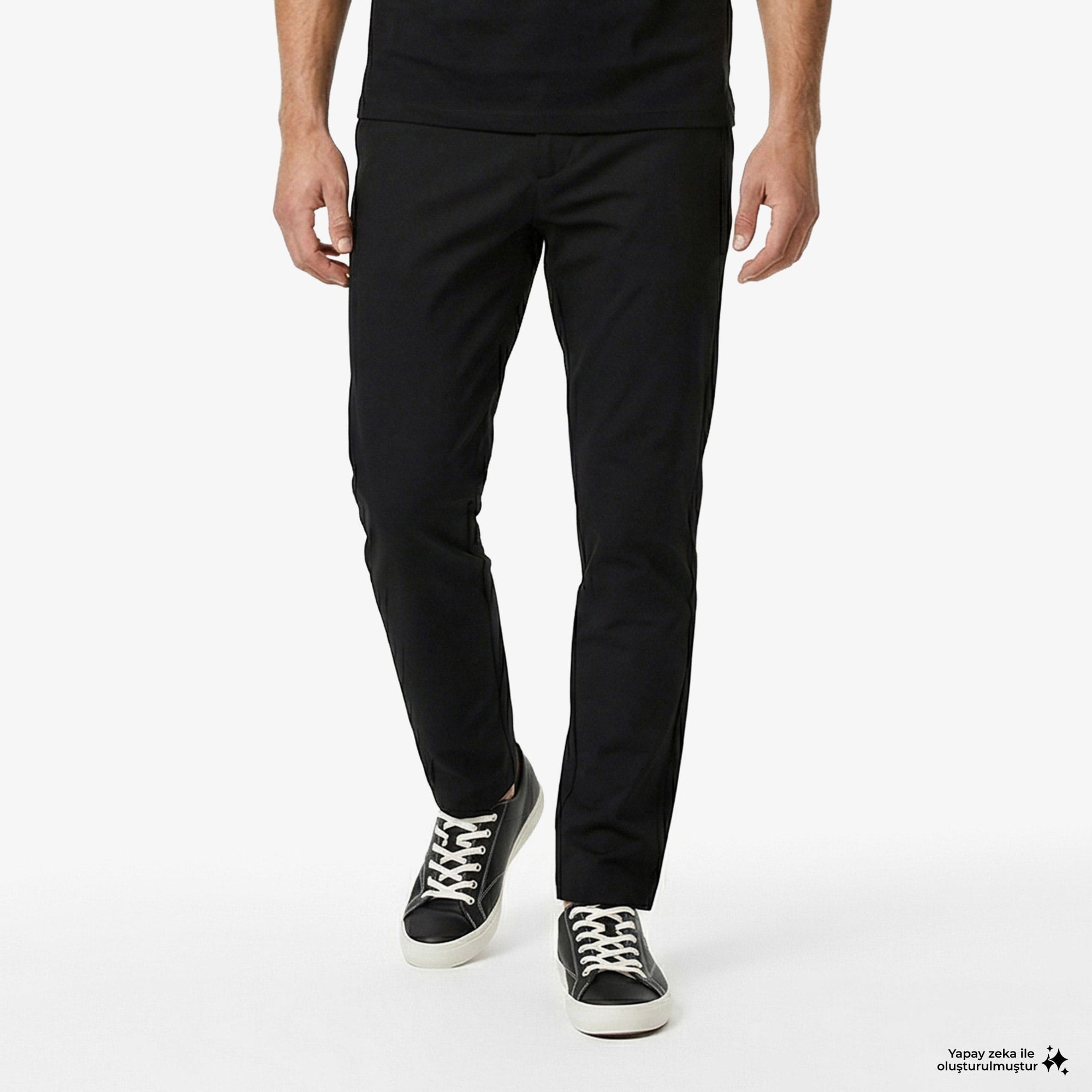 Erkek Relaxed Fit Siyah Pantolon