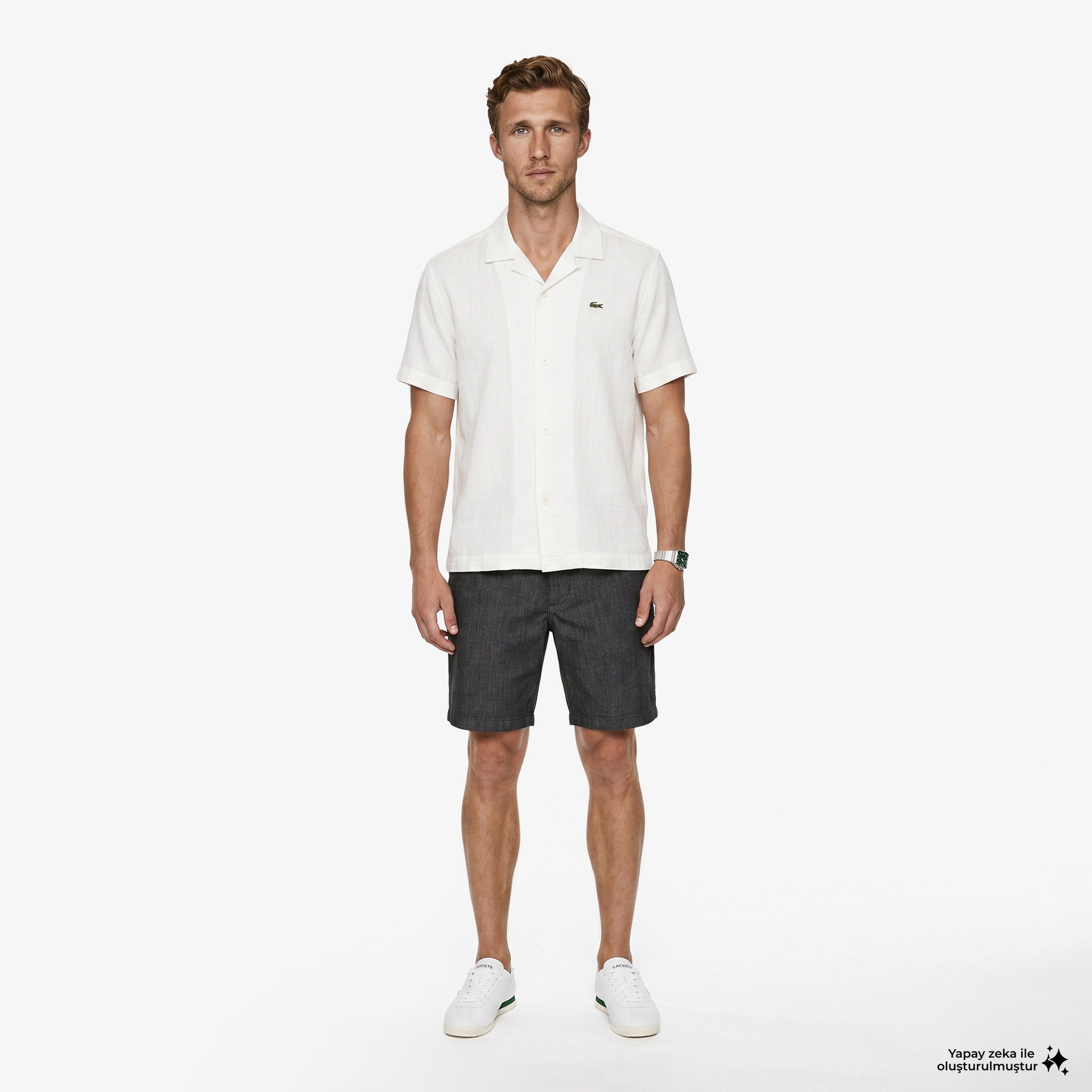 Erkek Slim Fit Siyah Bermuda Şort