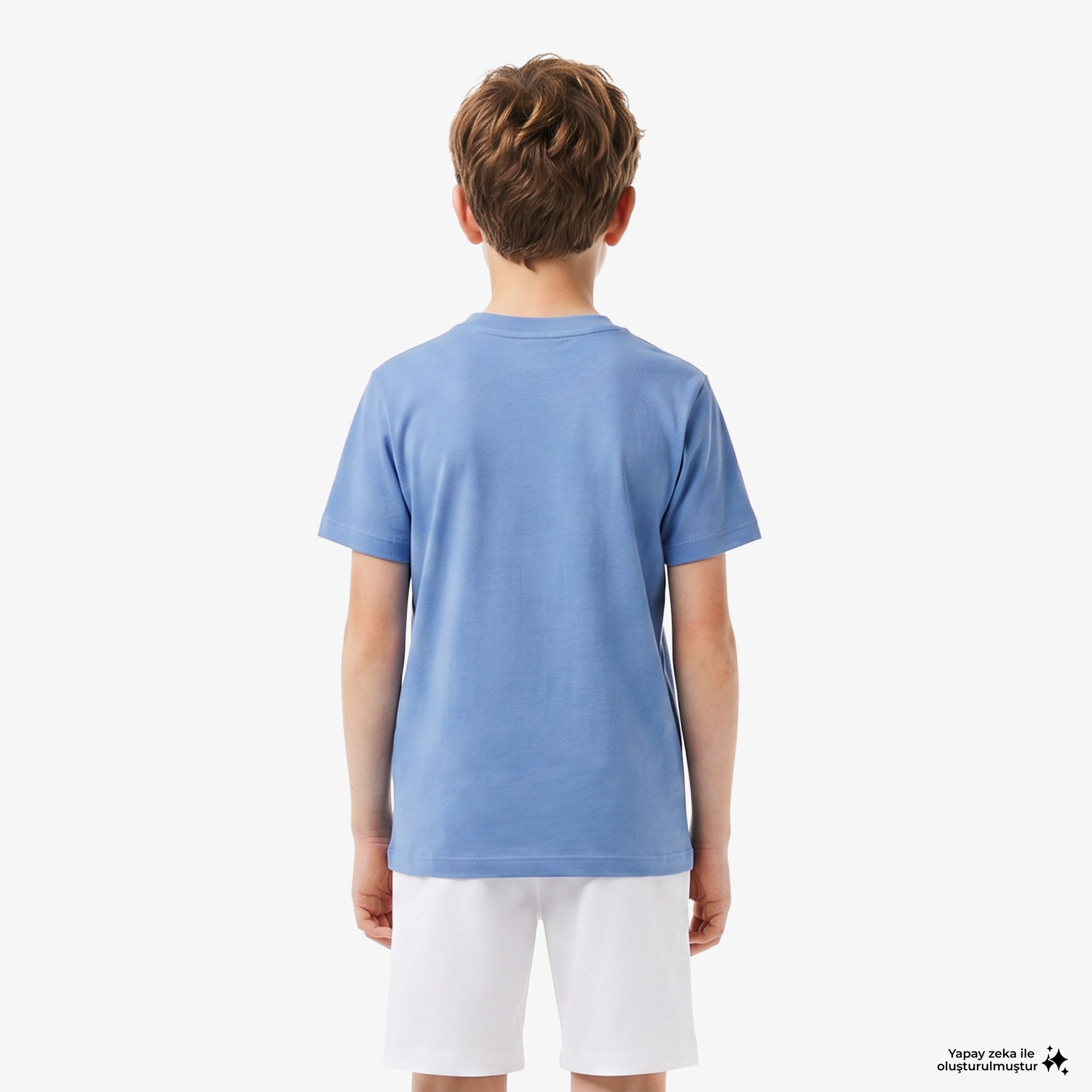 Çocuk Bisiklet Yaka Mavi T-Shirt Çocuk Bisiklet Yaka Mavi T-Shirt