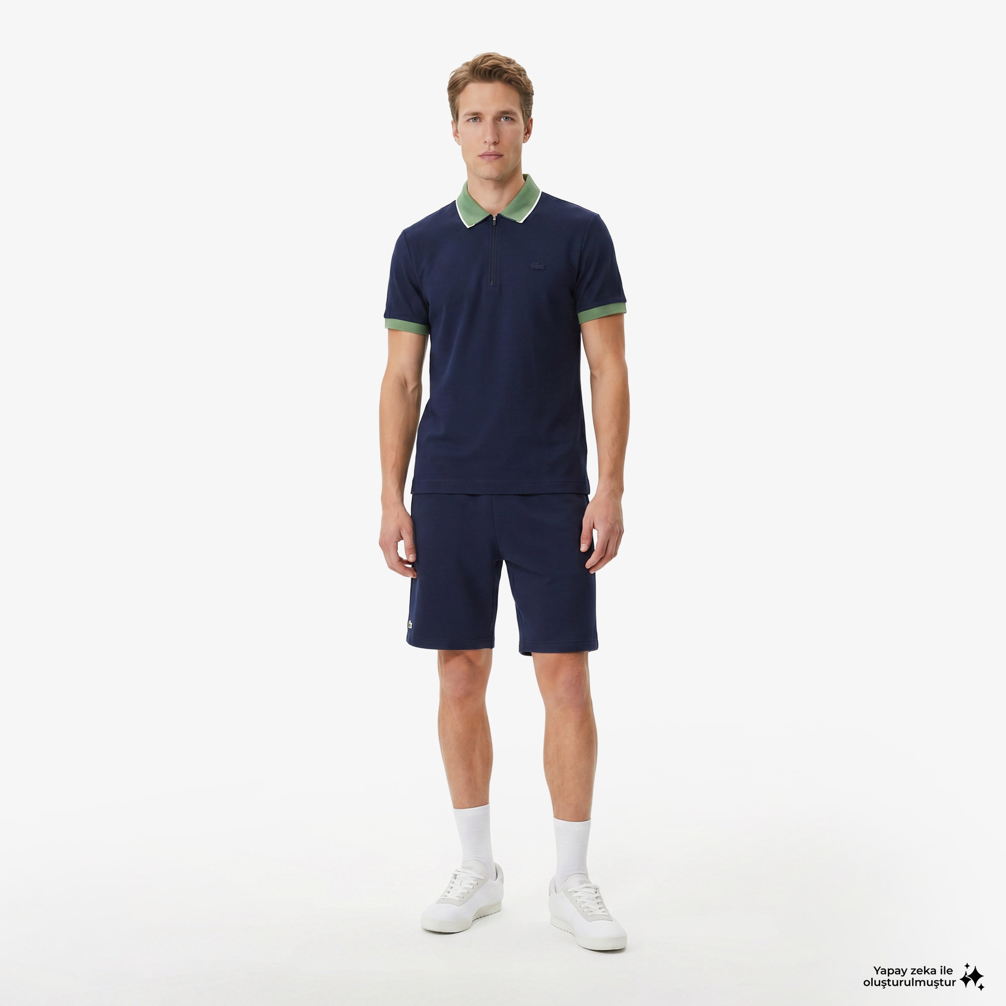 Erkek Regular Fit Renk Bloklu Lacivert Polo Erkek Regular Fit Renk Bloklu Lacivert Polo