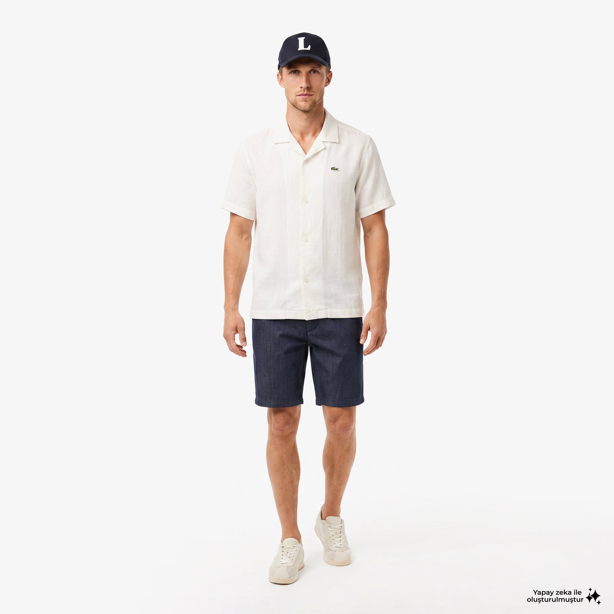Erkek Slim Fit Lacivert Bermuda Şort