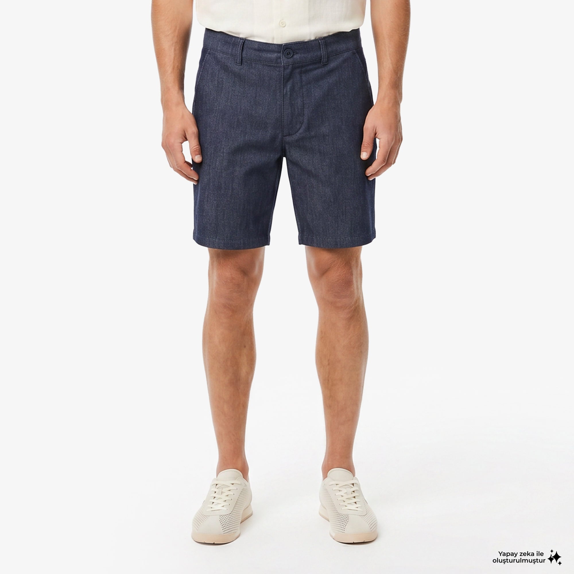 Erkek Slim Fit Lacivert Bermuda Şort