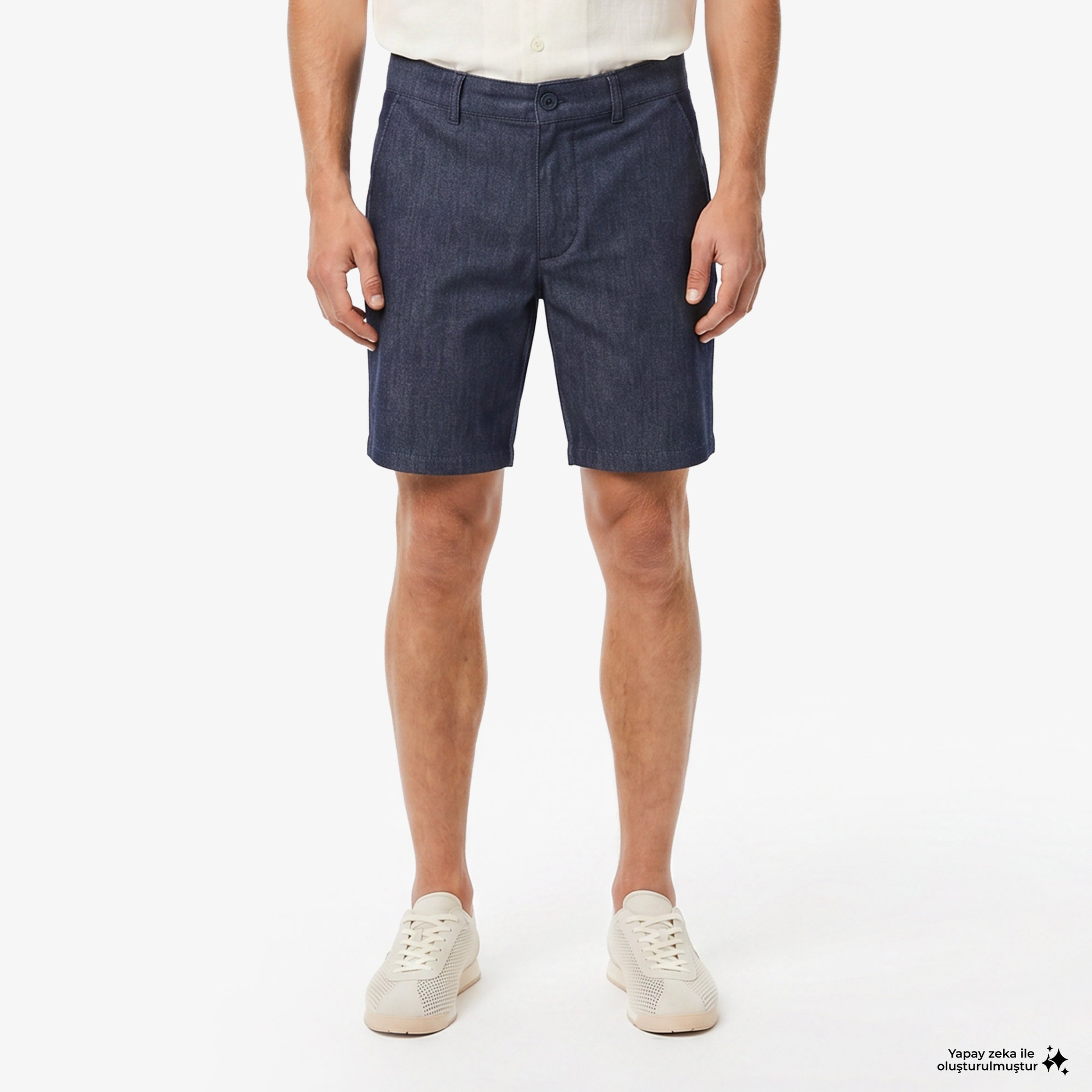 Erkek Slim Fit Lacivert Bermuda Şort Erkek Slim Fit Lacivert Bermuda Şort