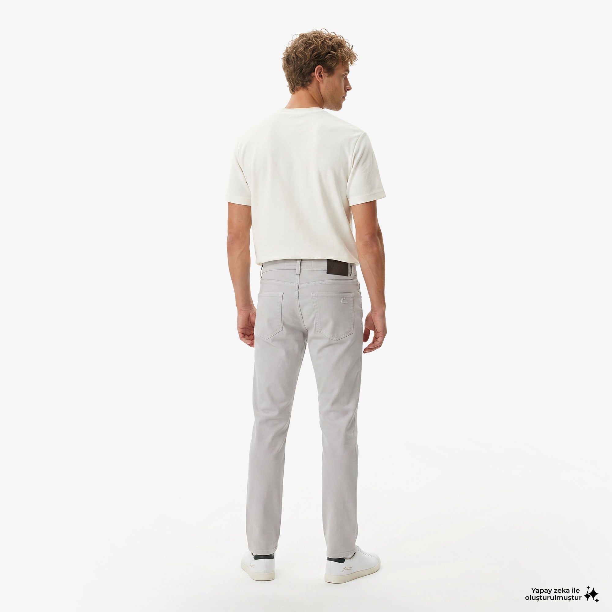 Erkek Slim Fit Gri Jean Pantolon