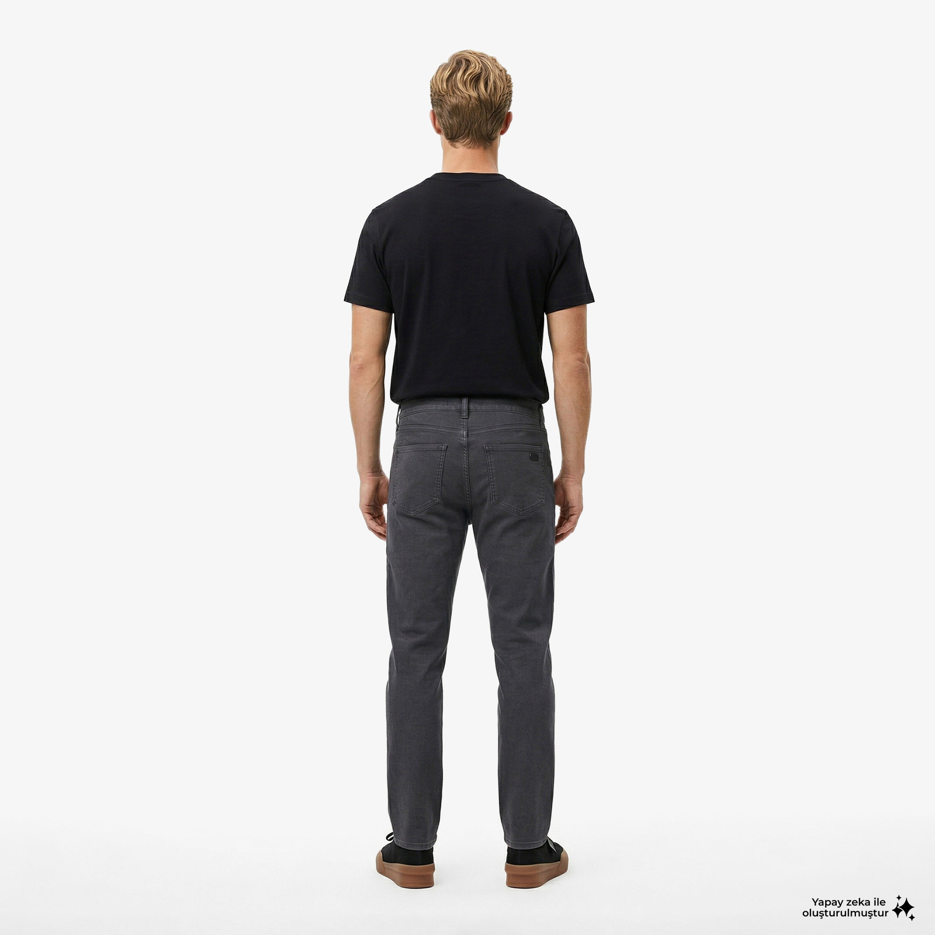Erkek Slim Fit Koyu Gri Pantolon