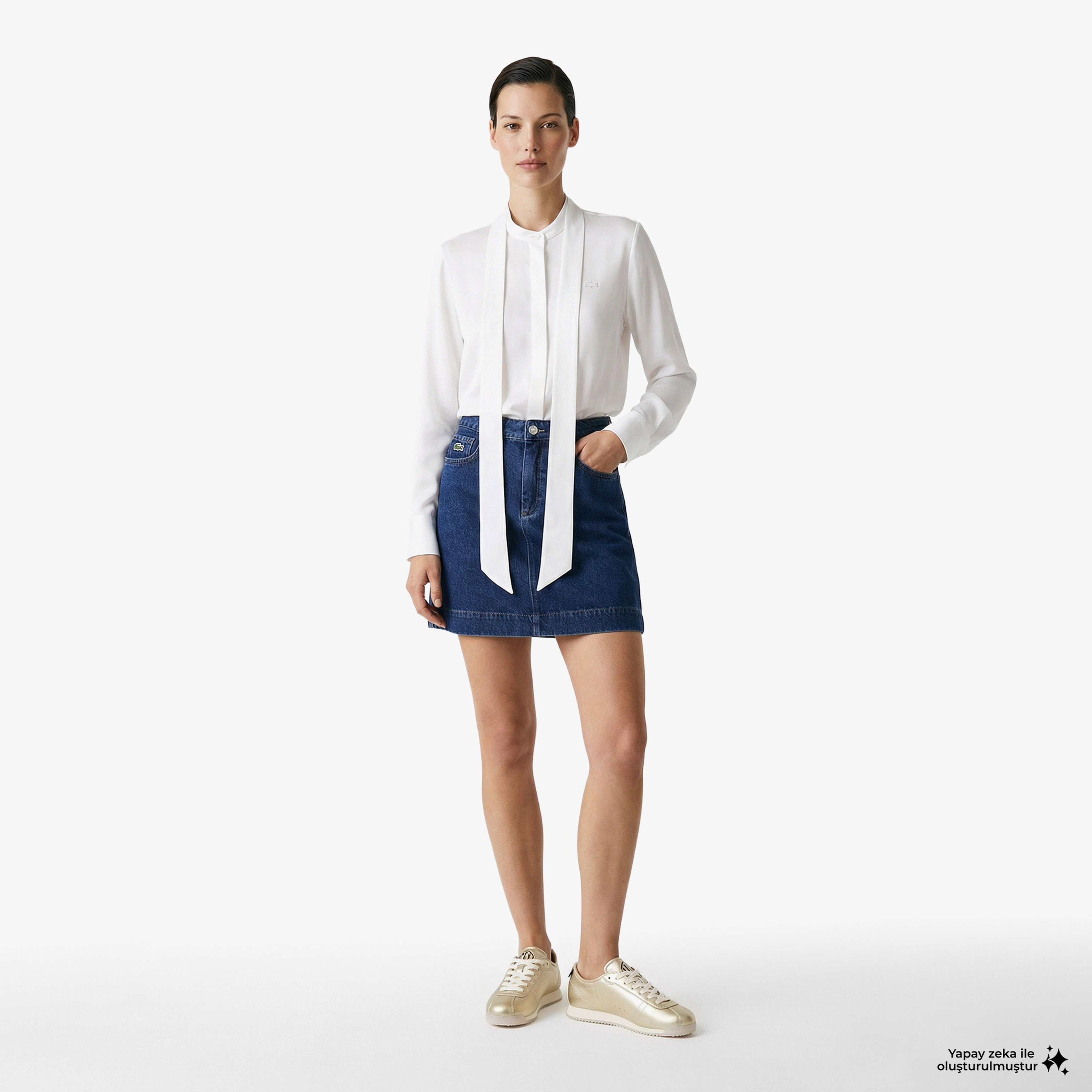 Kadın Classic Fit Denim Koyu Mavi Etek Kadın Classic Fit Denim Koyu Mavi Etek