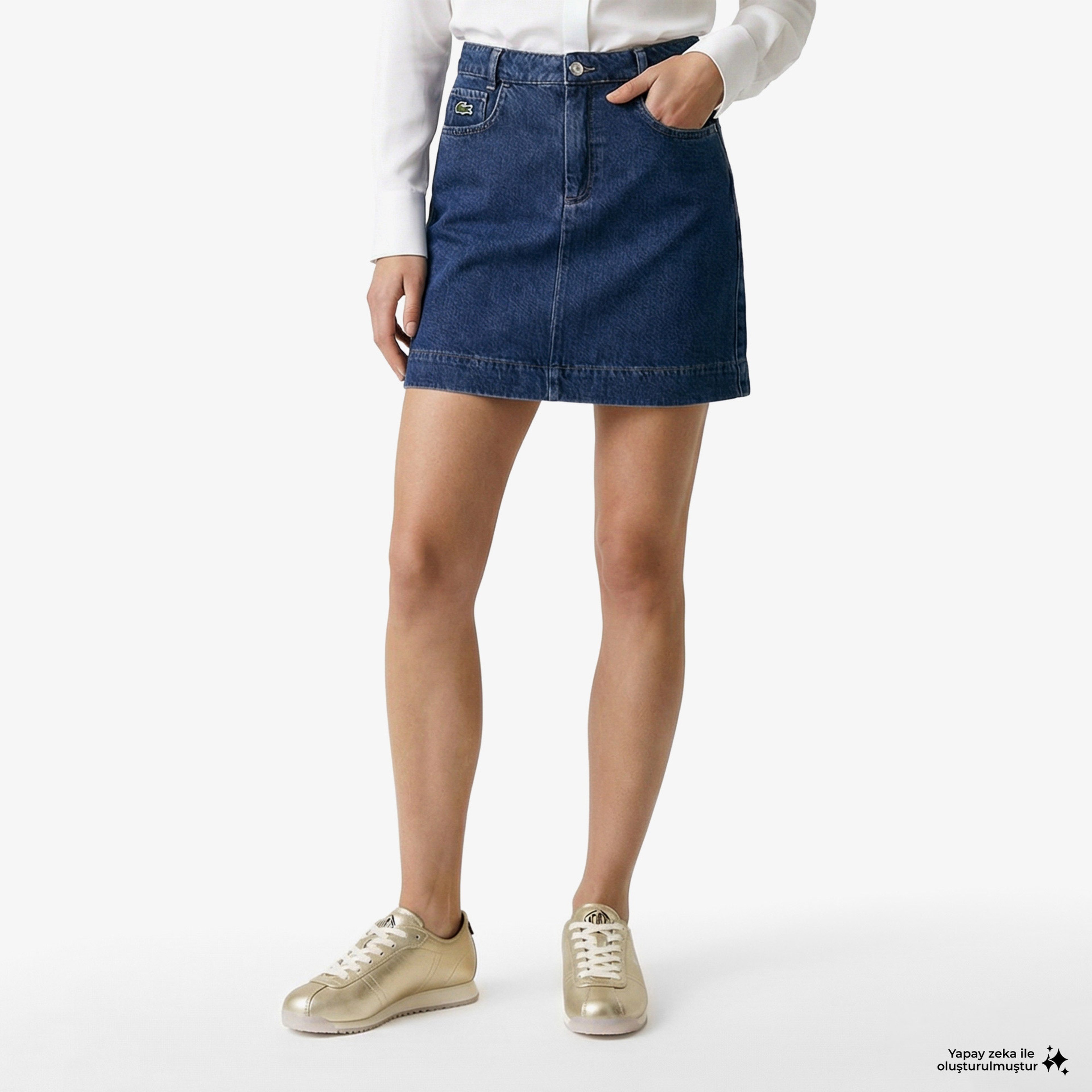 Kadın Classic Fit Denim Koyu Mavi Etek Kadın Classic Fit Denim Koyu Mavi Etek