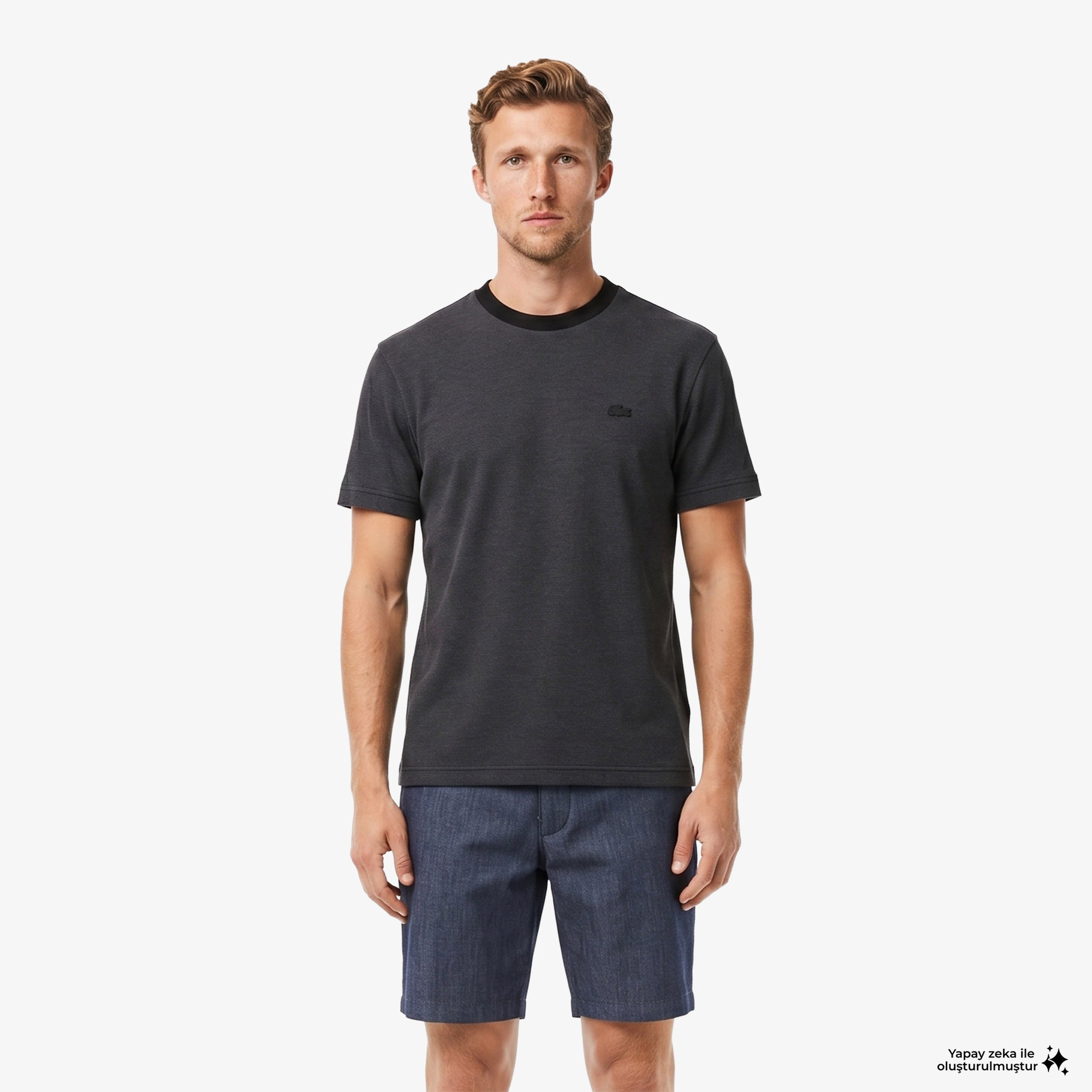 Erkek Relaxed Fit Bisiklet Yaka Siyah T-Shirt Erkek Relaxed Fit Bisiklet Yaka Siyah T-Shirt