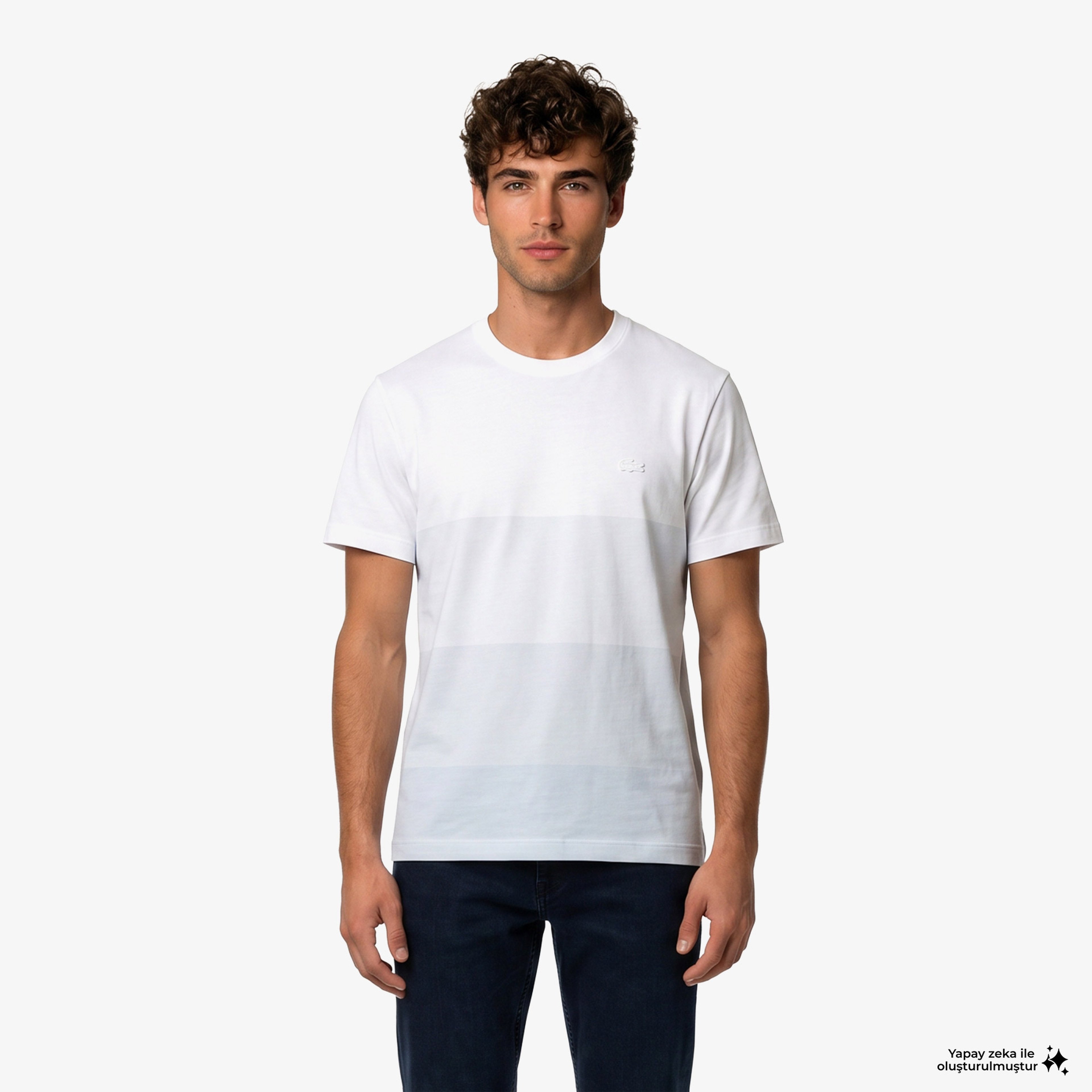 Erkek Regular Fit Bisiklet Yaka Renk Bloklu Beyaz T-Shirt Erkek Regular Fit Bisiklet Yaka Renk Bloklu Beyaz T-Shirt