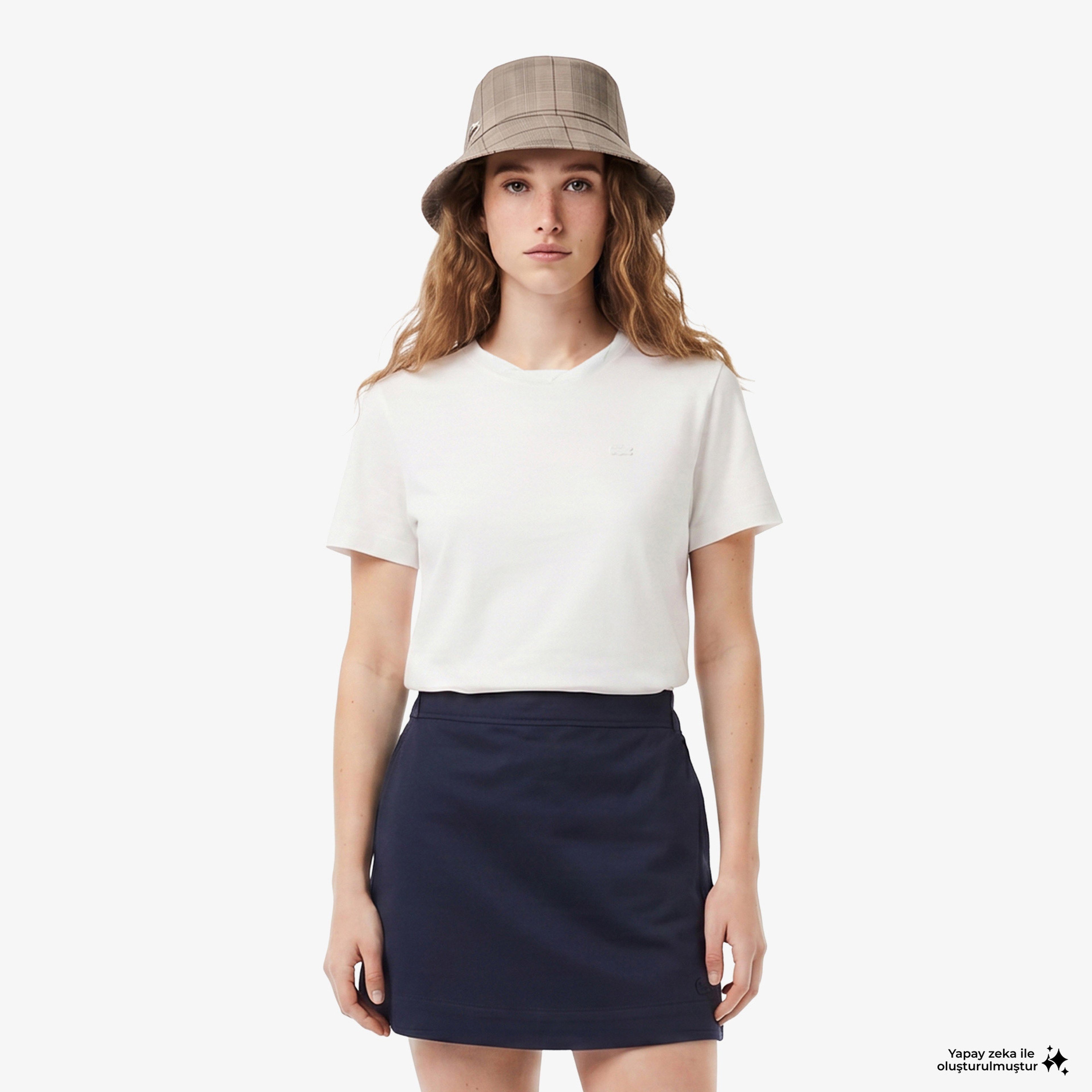 Kadın Loose Fit V Yaka Beyaz T-Shirt Kadın Loose Fit V Yaka Beyaz T-Shirt