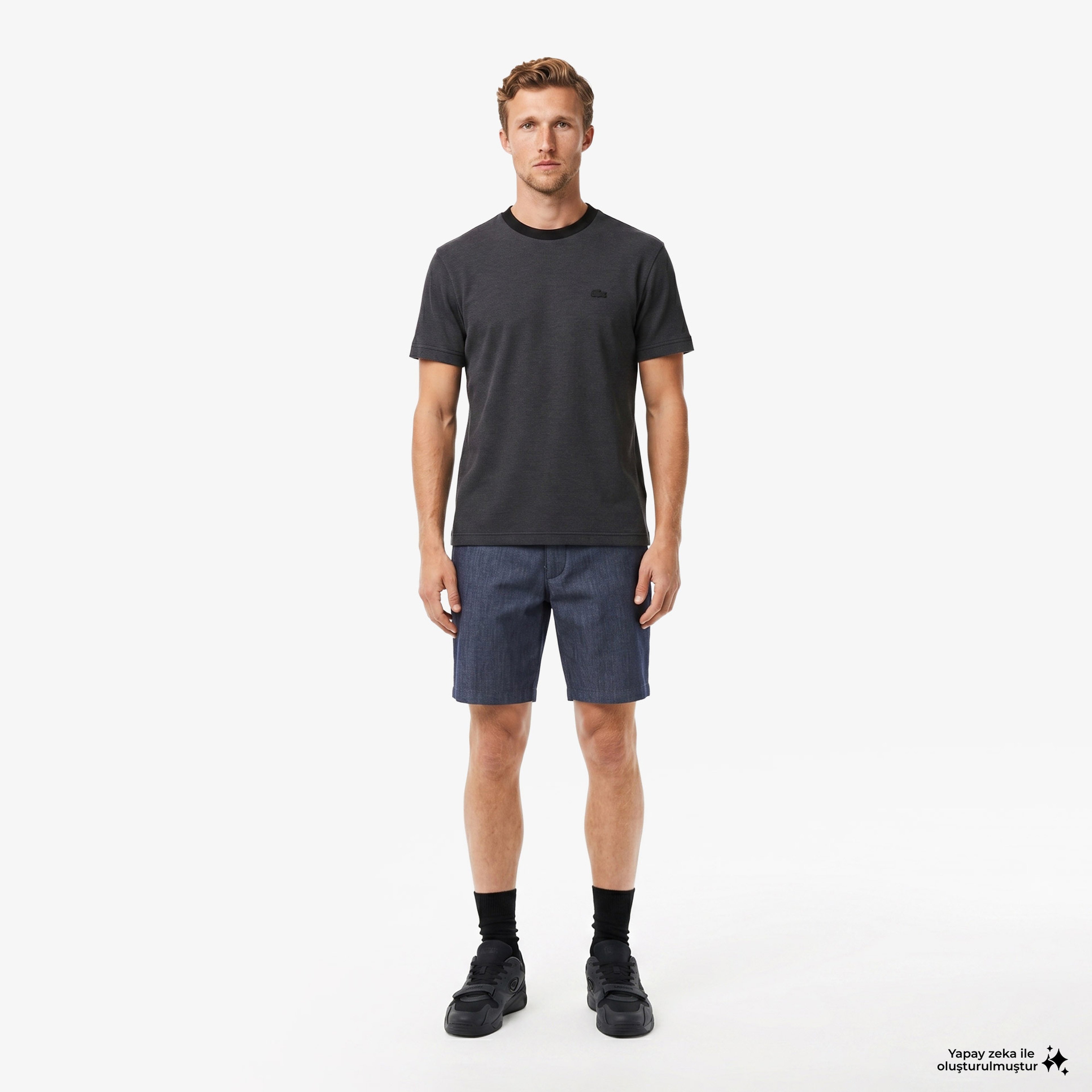 Erkek Relaxed Fit Bisiklet Yaka Siyah T-Shirt Erkek Relaxed Fit Bisiklet Yaka Siyah T-Shirt
